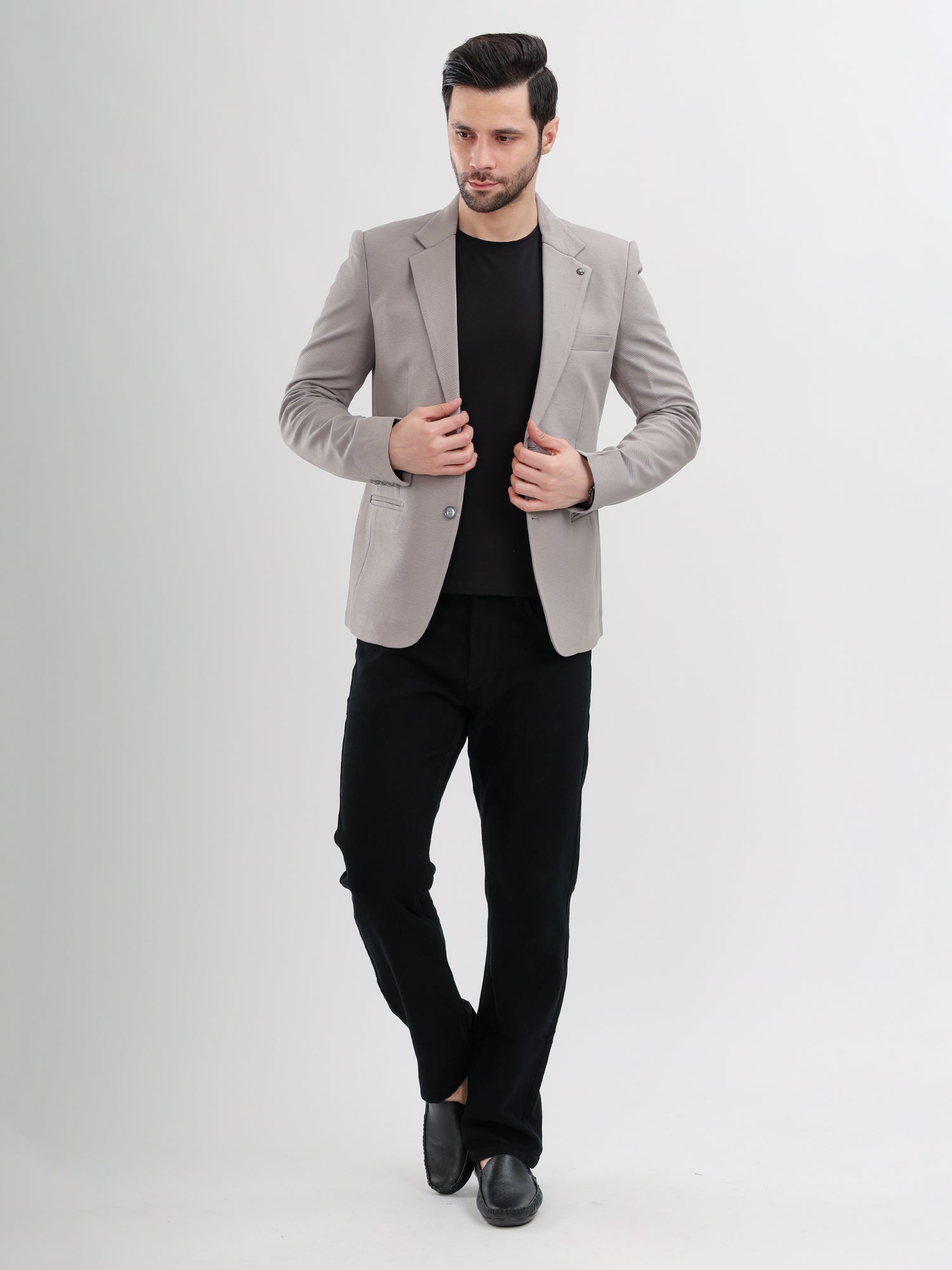 M Excess Light Grey Casual Blazer