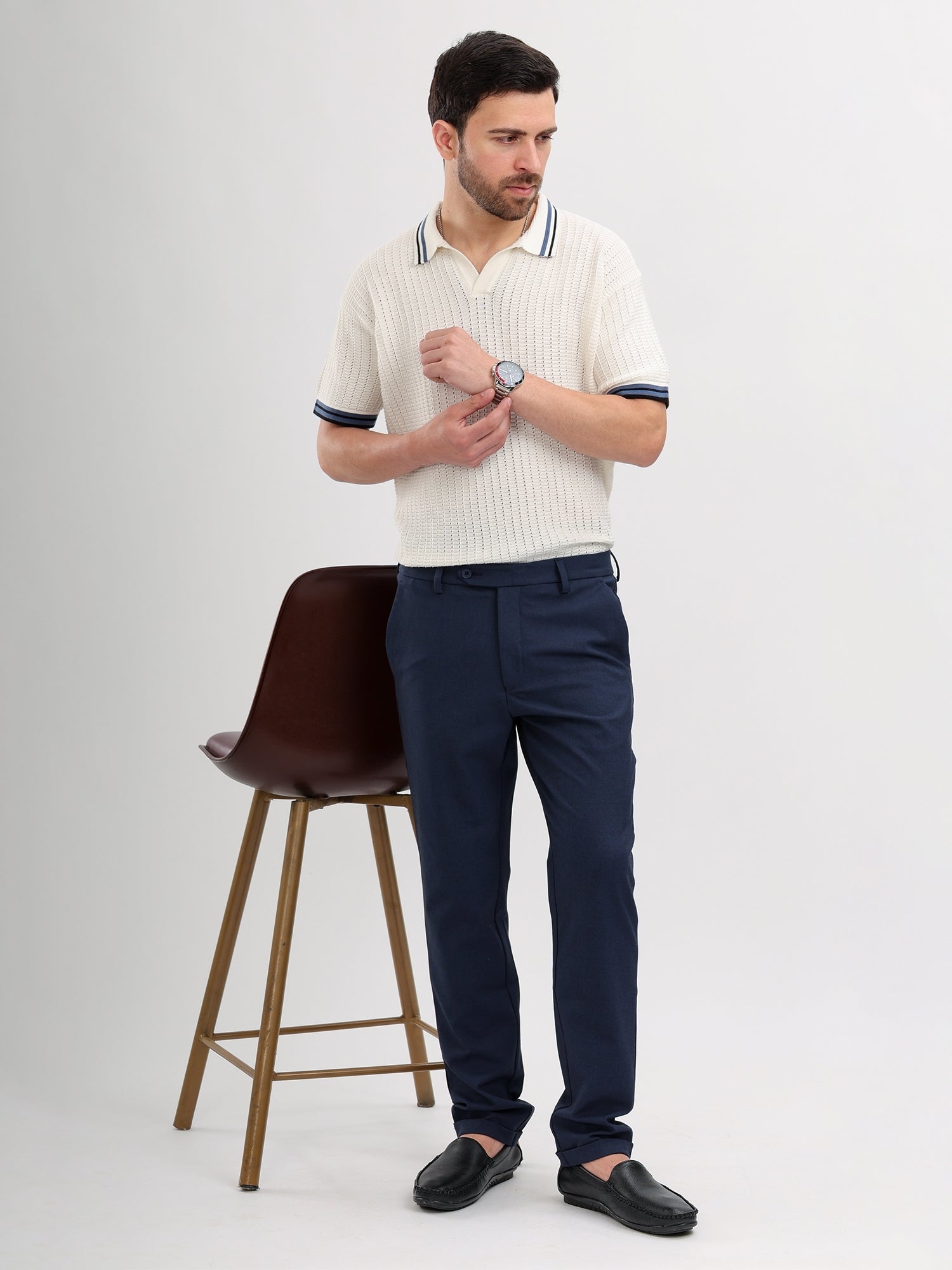 M Excess Steel Blue Tailored Trousers