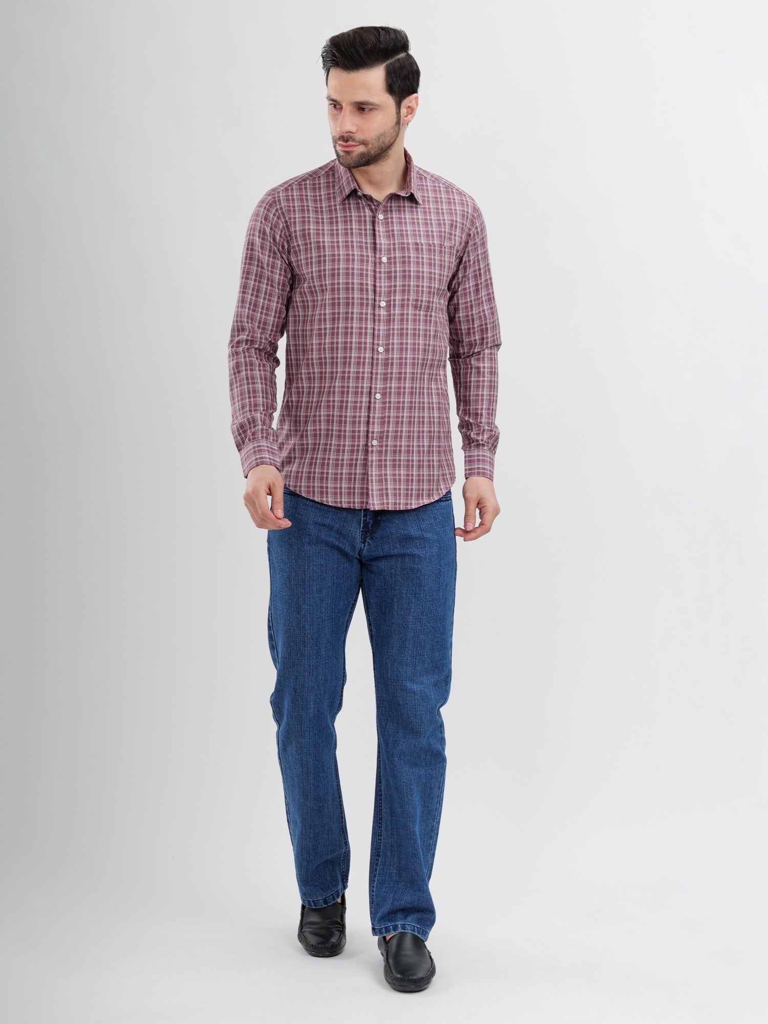 M Excess Checks Rose Pink Dress Shirt