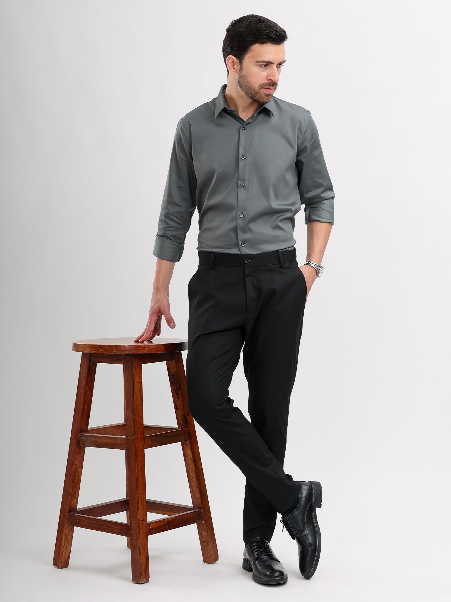 M Excess Black Everyday Formal Trousers