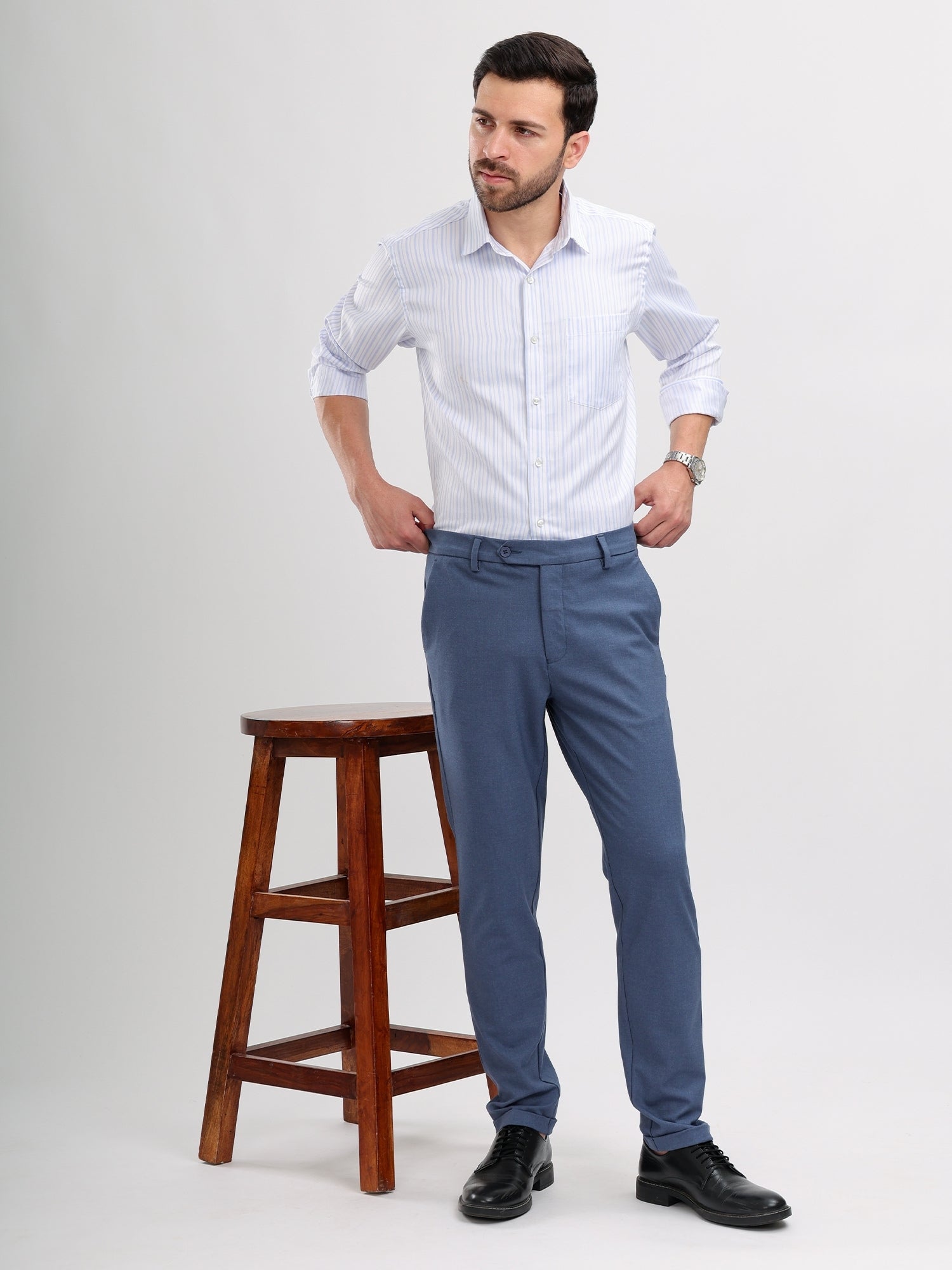 M Excess Blue Tailored Trousers