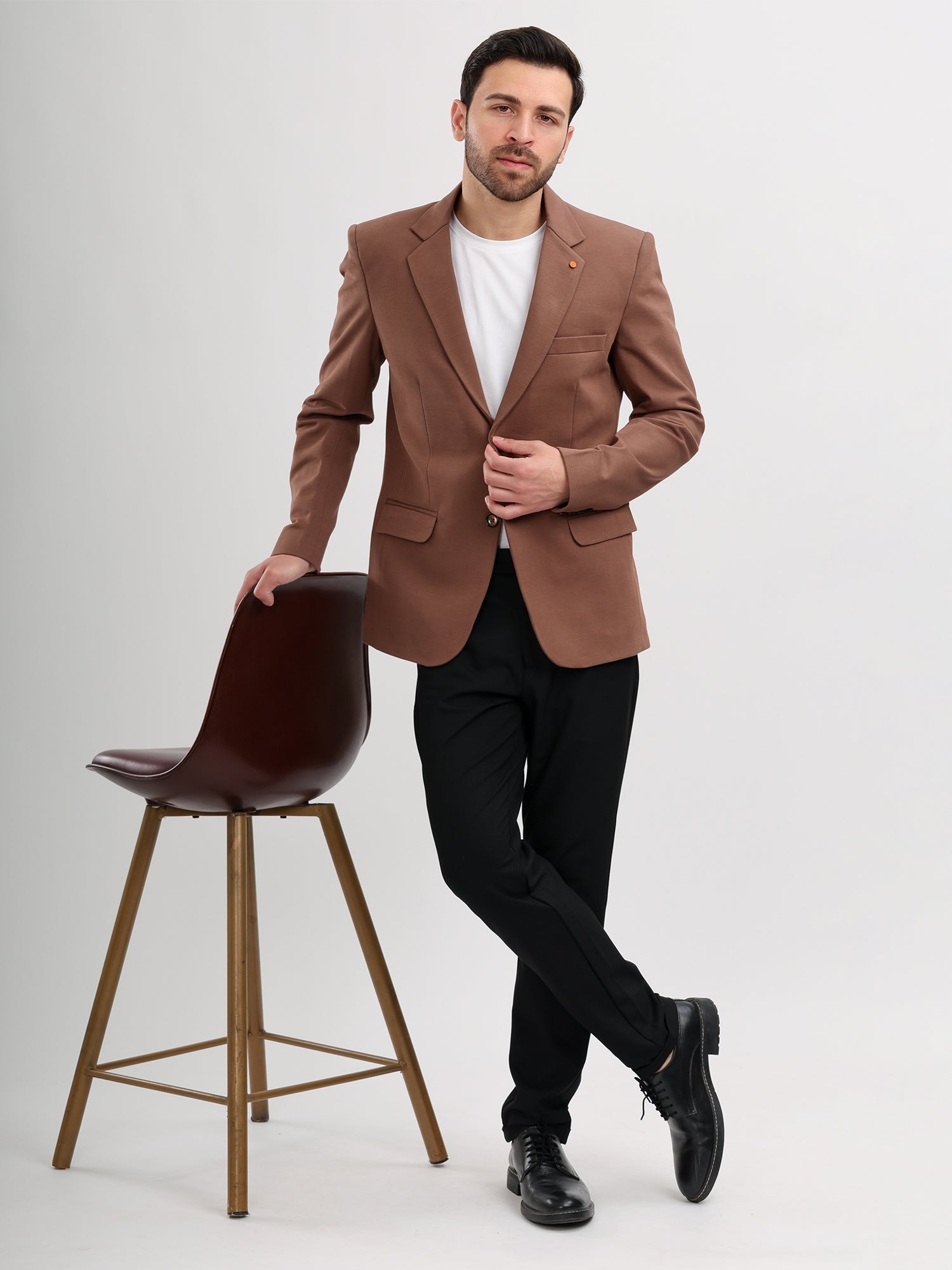 M Excess Brown Casual Blazer