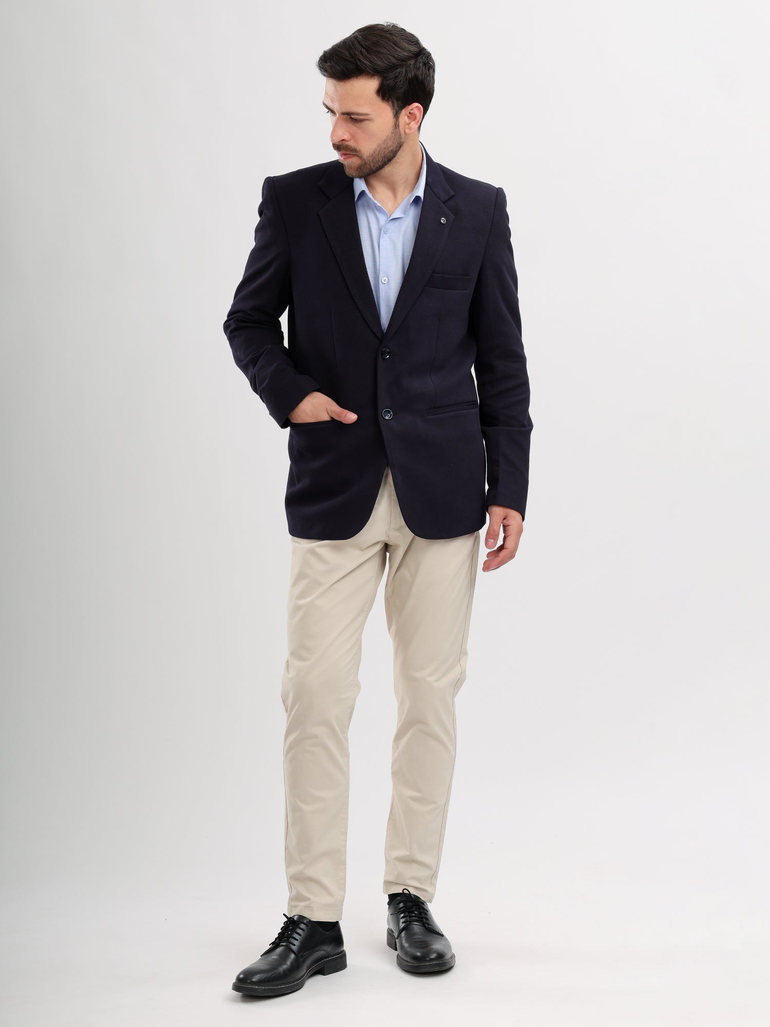 M Excess Navy Blue Casual Blazer