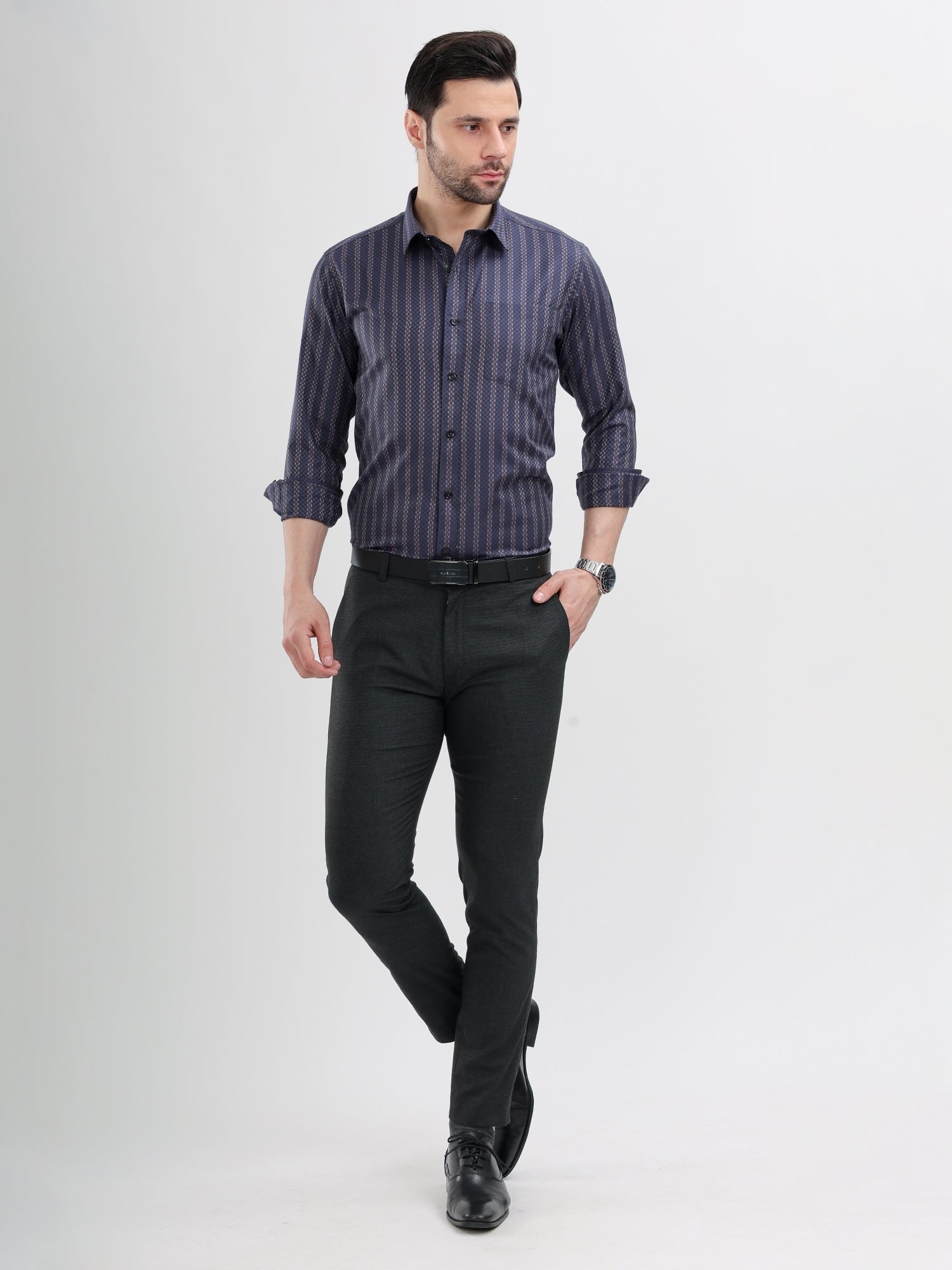 M Excess Black Structured Everyday Formal Trousers
