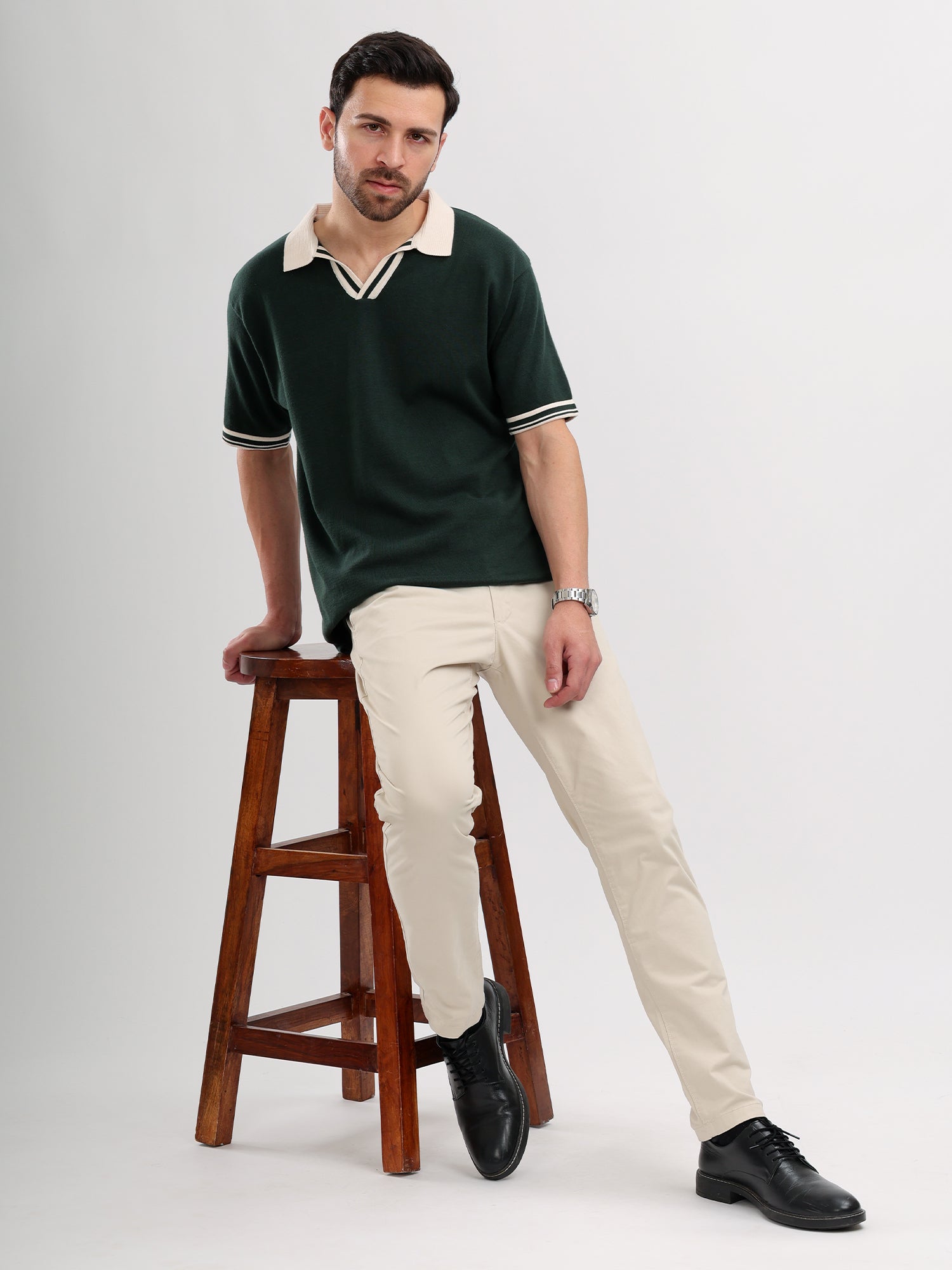 M Excess Green Knit Polo