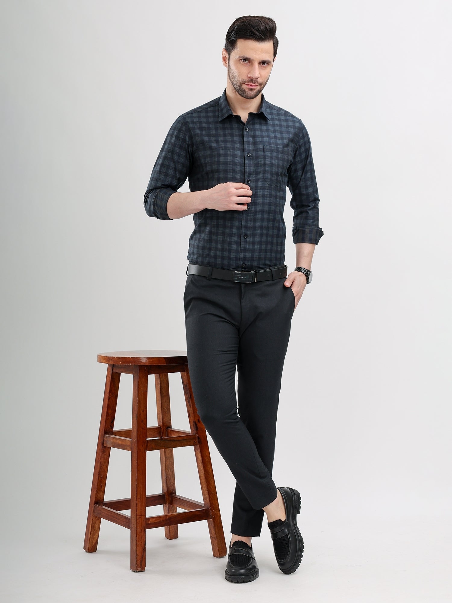 M Excess Grey Everyday Formal Trousers
