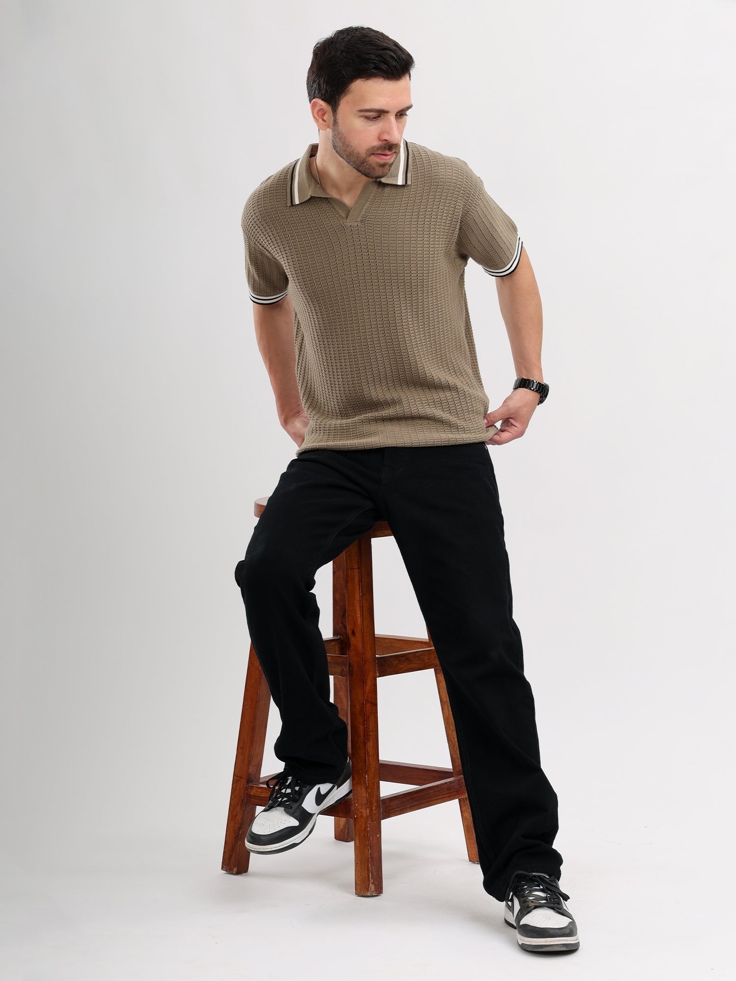 M Excess Straight Fit Black Jeans