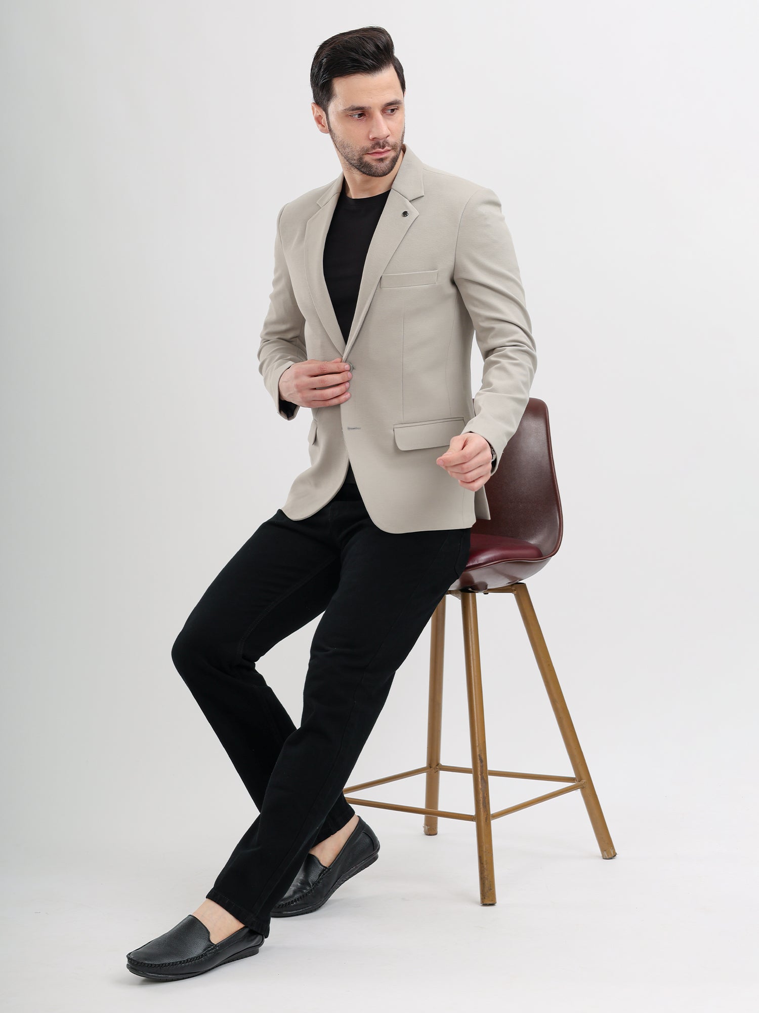 M Excess Grey Casual Blazer