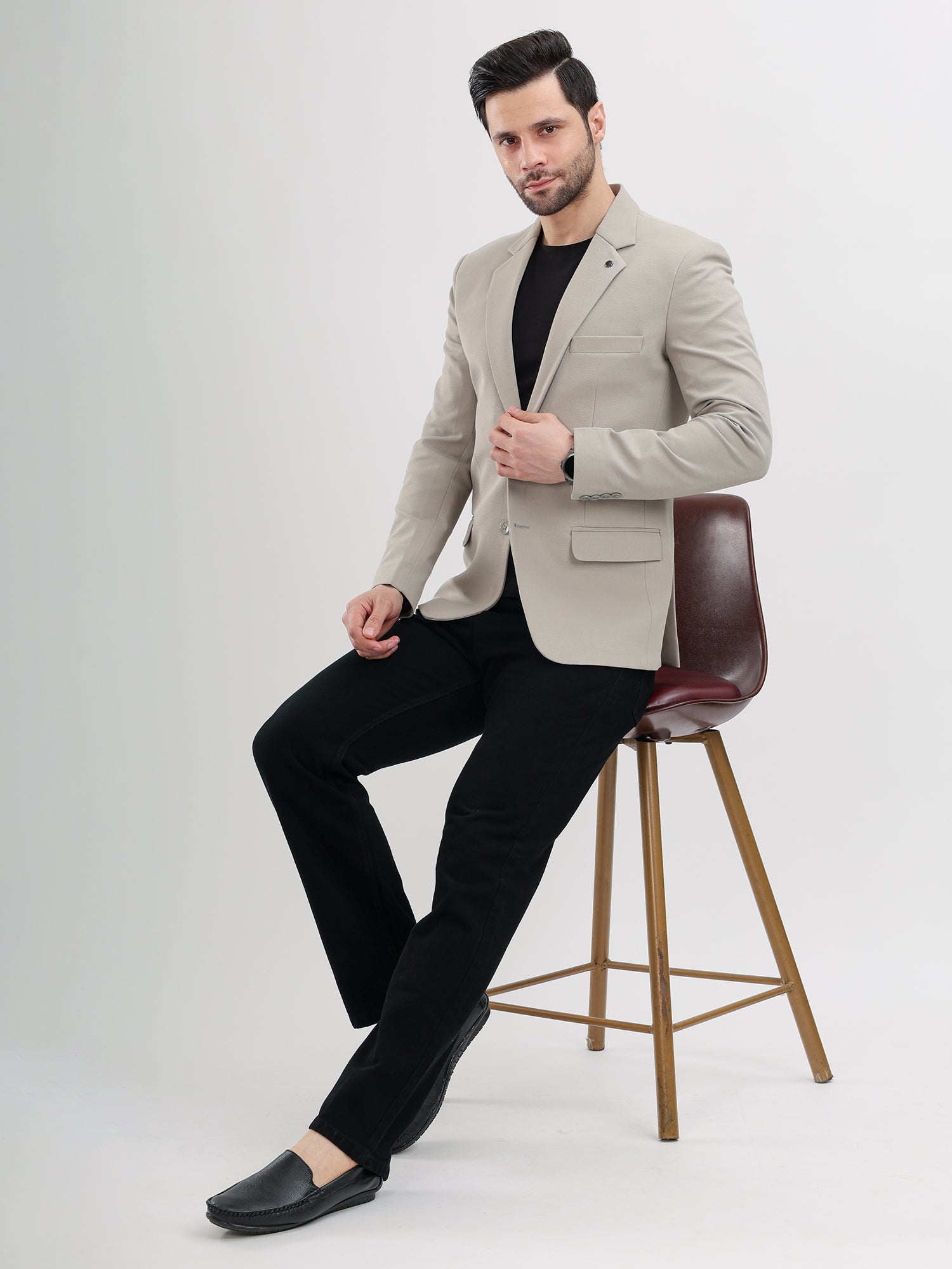 M Excess Grey Casual Blazer