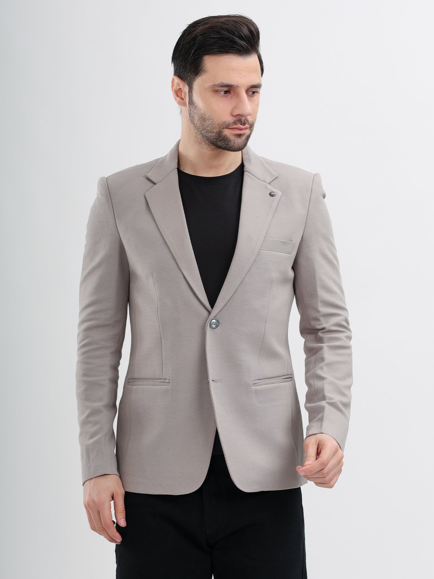 M Excess Light Grey Casual Blazer
