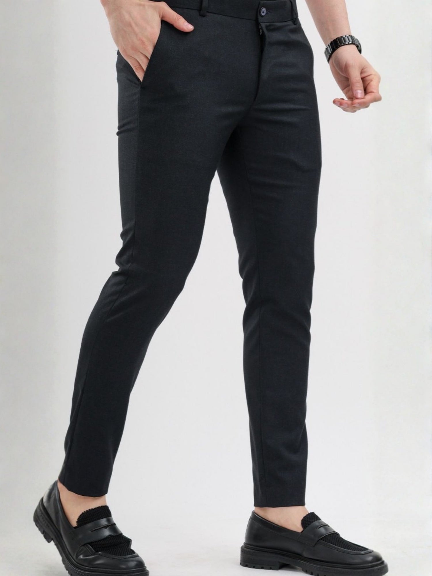M Excess Grey Everyday Formal Trousers