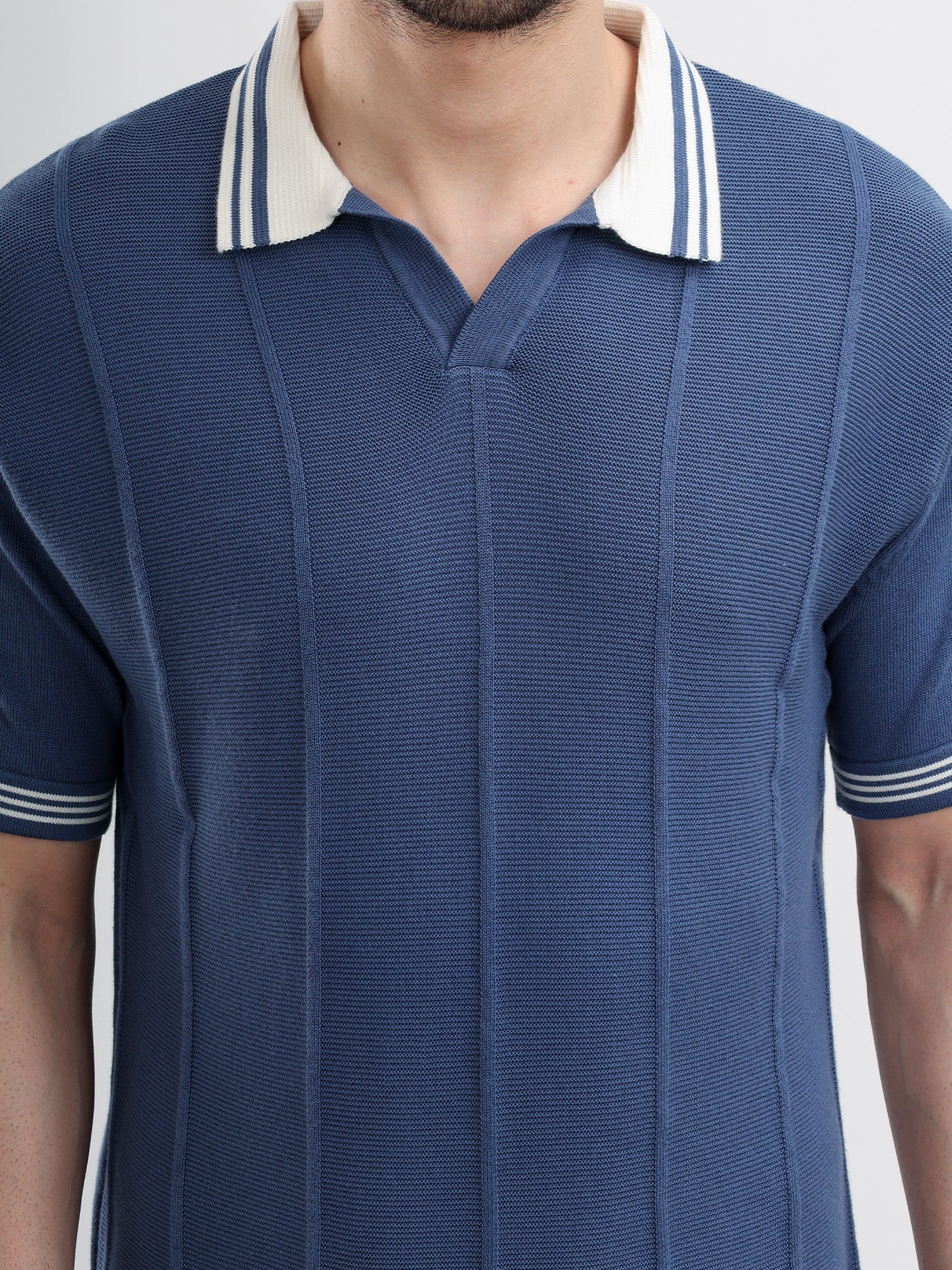 M Excess Blue Knit Polo