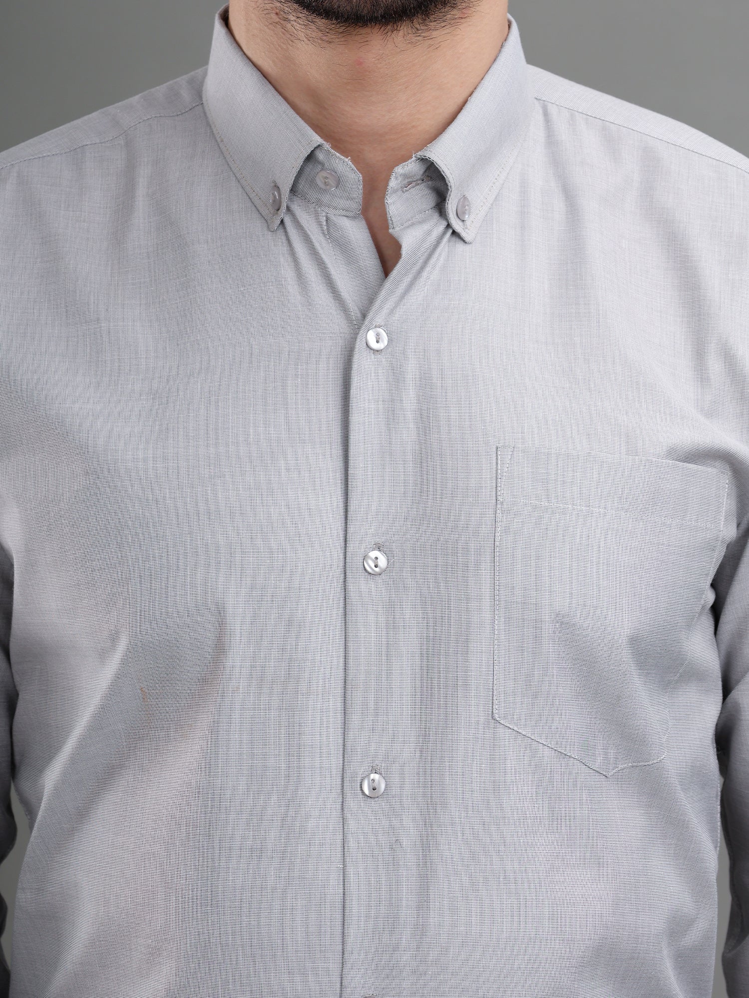 M Excess Solid Grey Dress Shirt