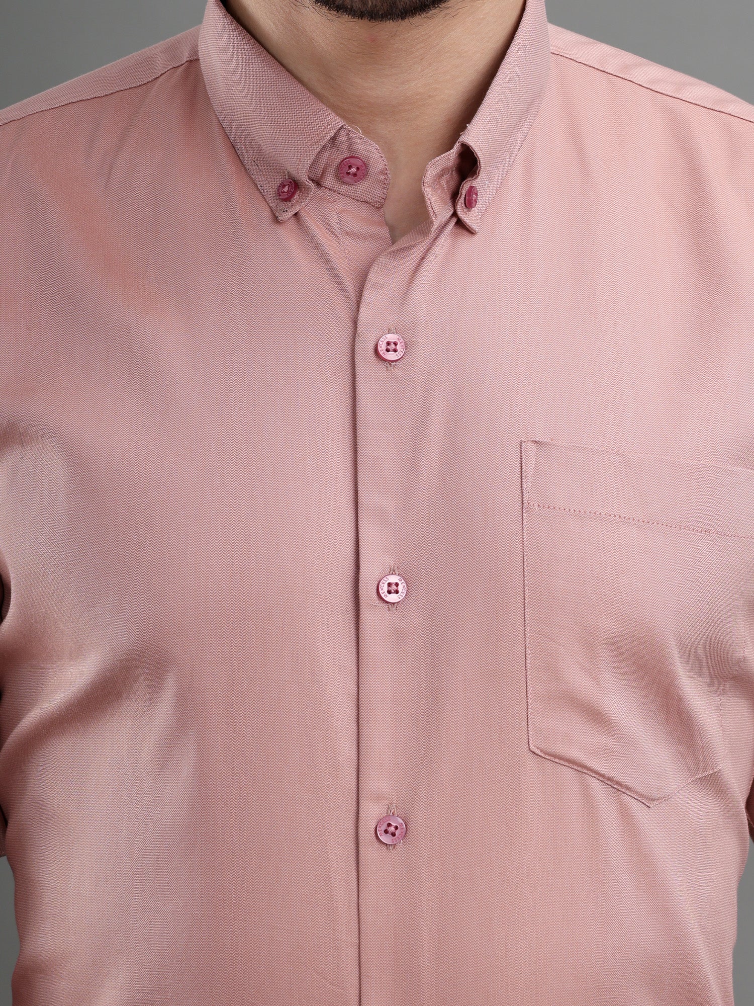 M Excess Solid Pink Dress Shirt