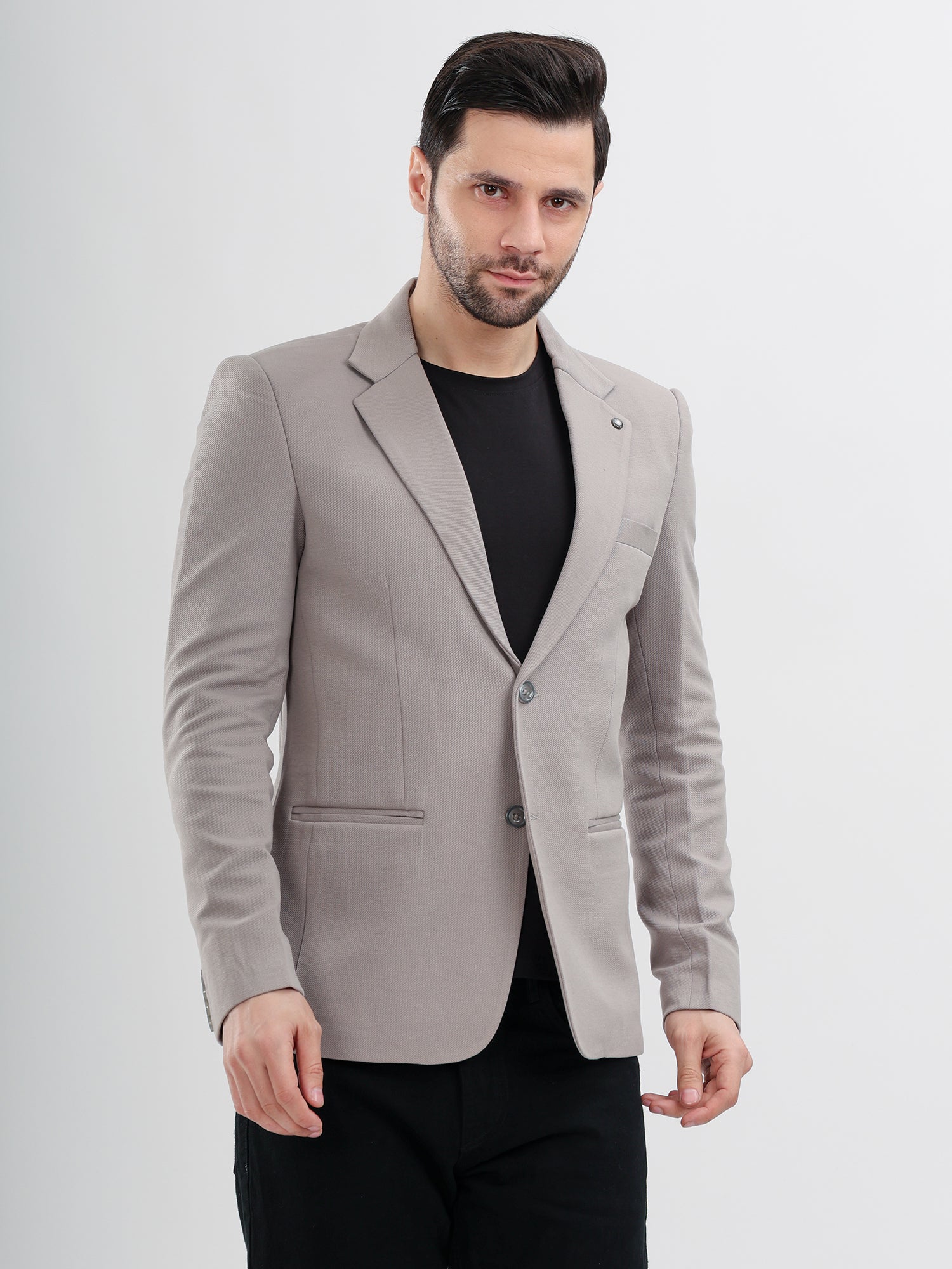 M Excess Light Grey Casual Blazer