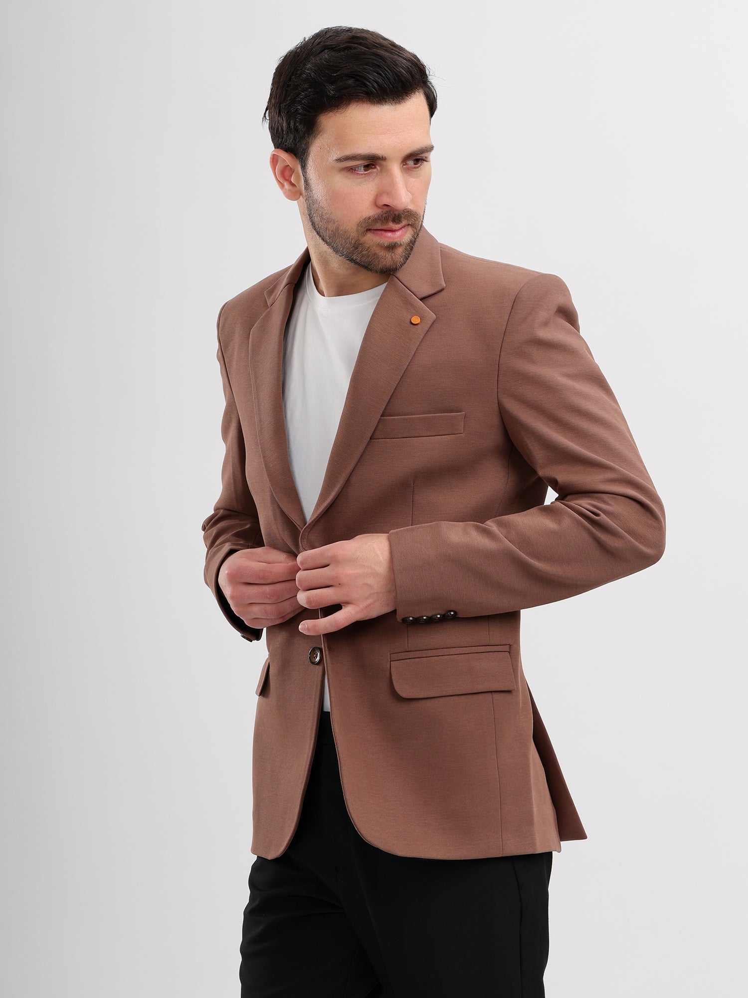 M Excess Brown Casual Blazer