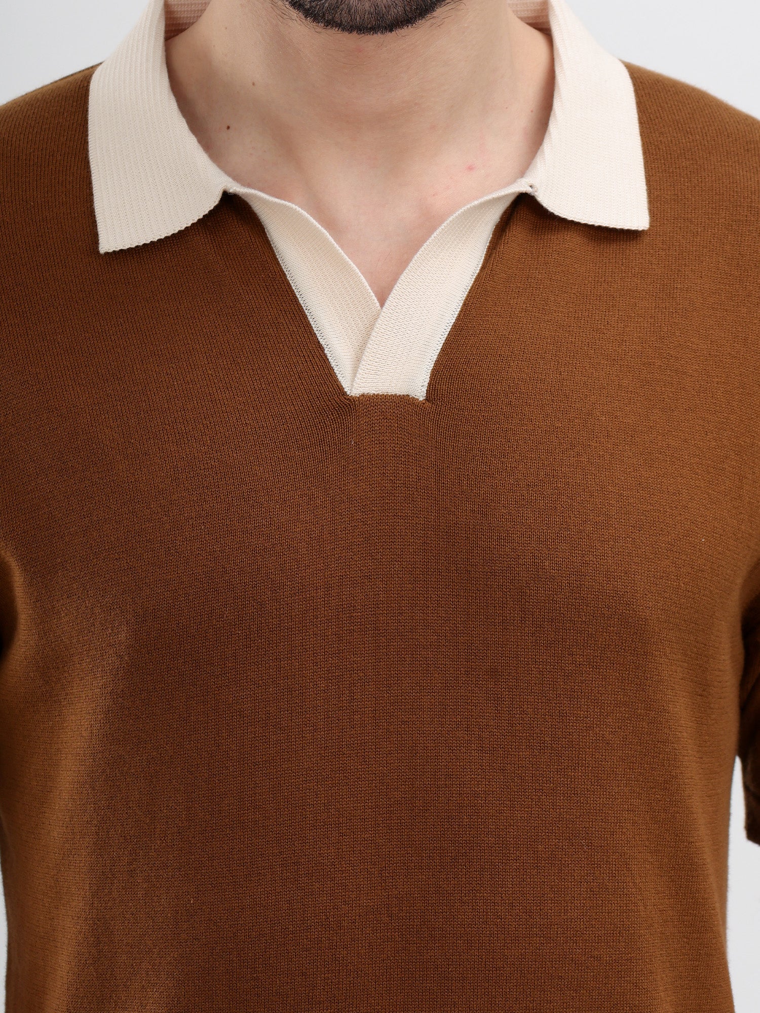 M Excess Brown Knit Polo