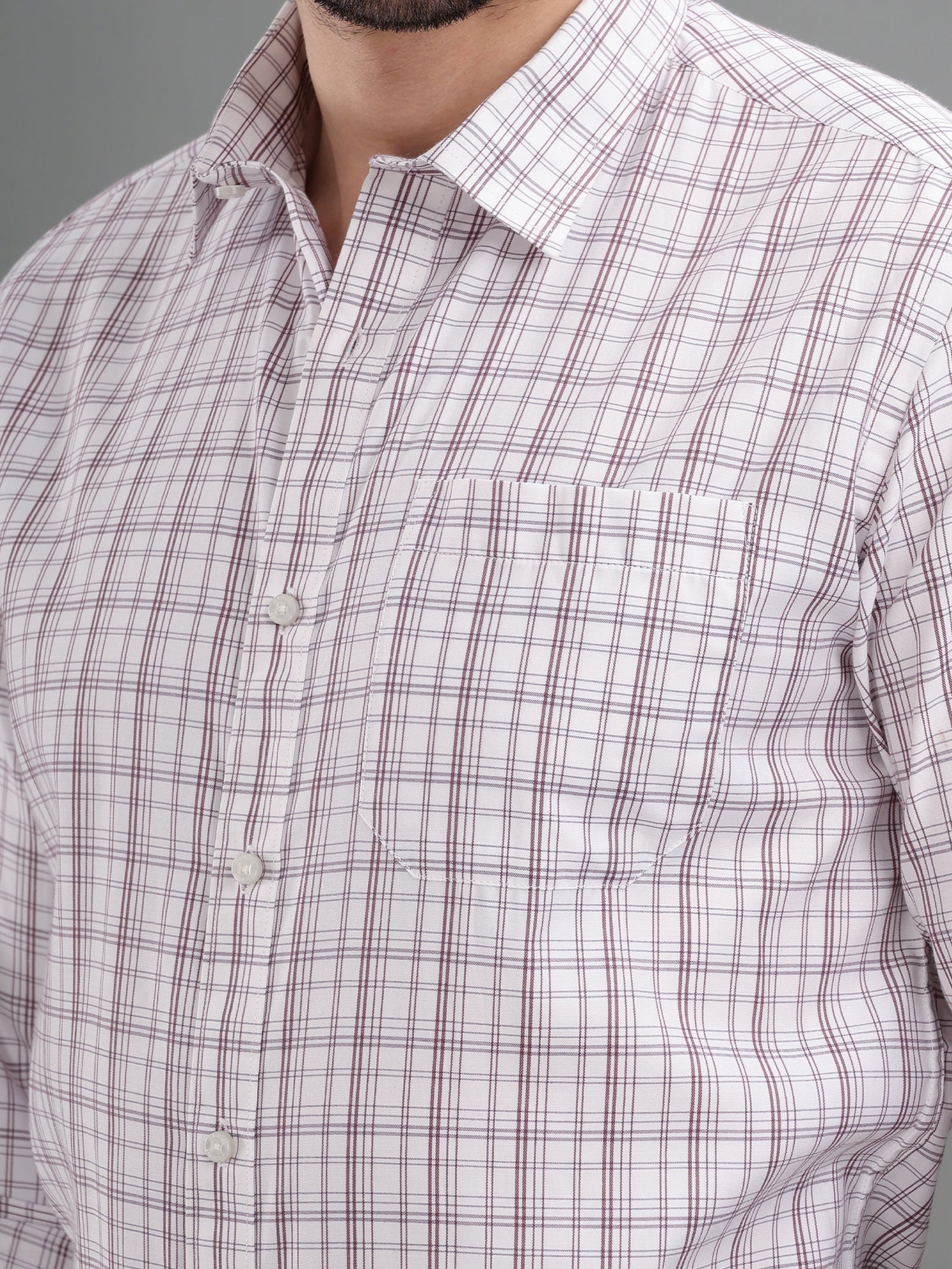 M Excess Checks White/Pink Dress Shirt