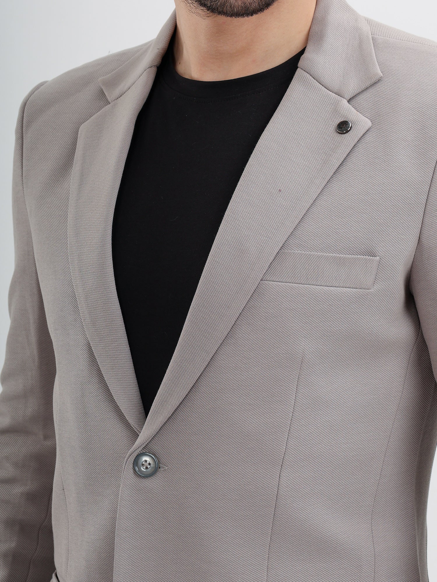 M Excess Light Grey Casual Blazer