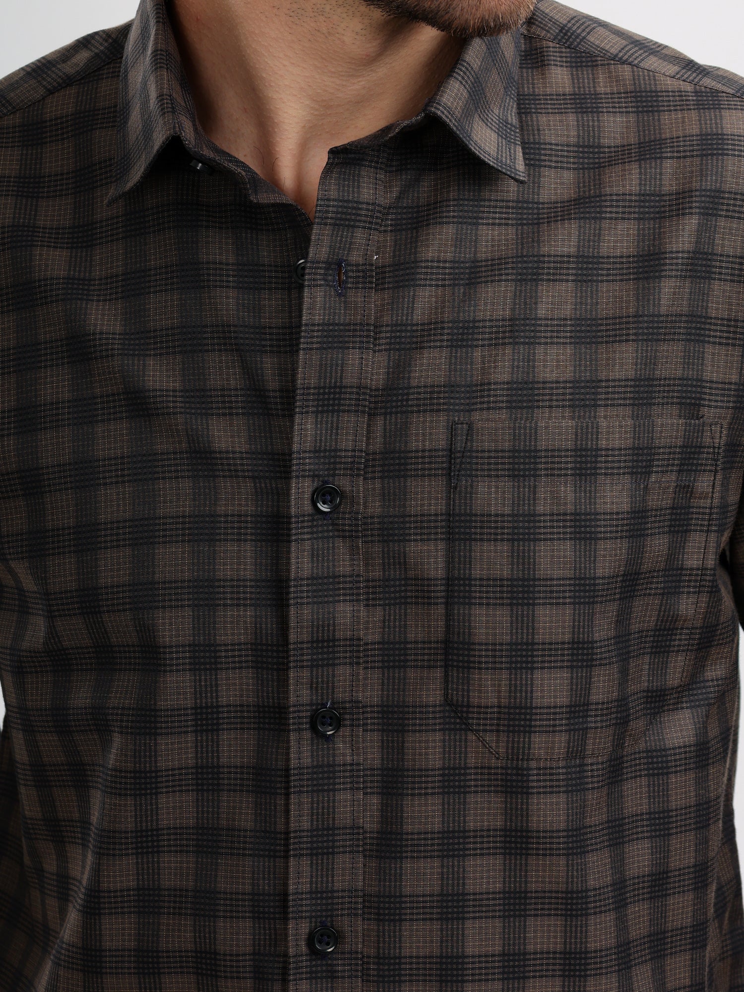 M Excess Checks Black Dress Shirt