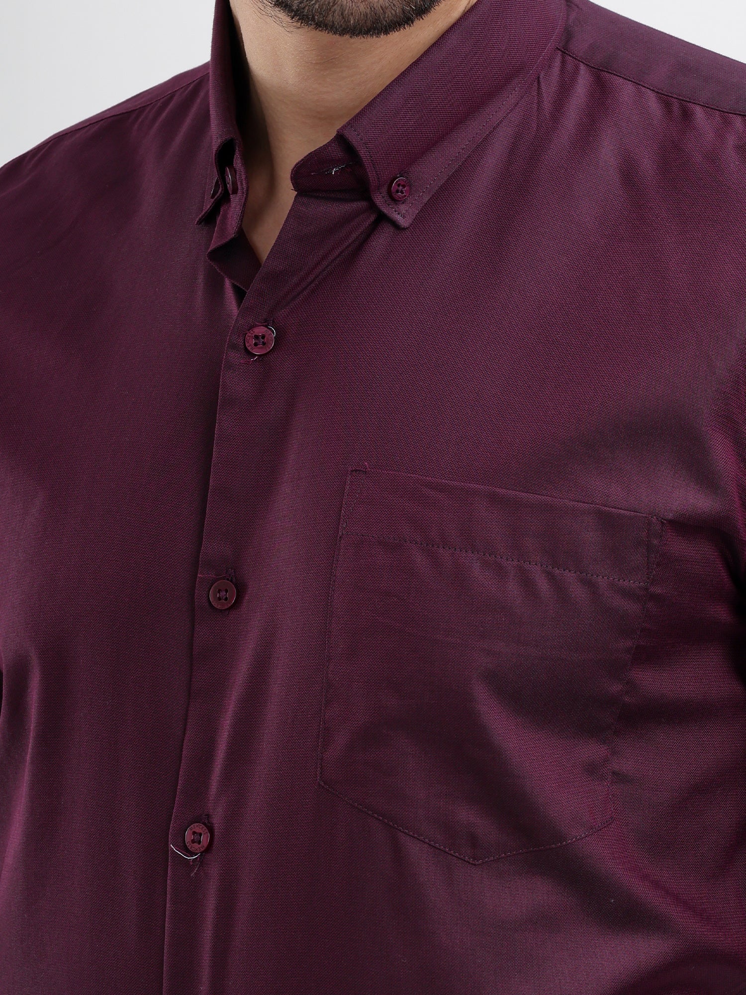M Excess Solid Grape Dress Shirt