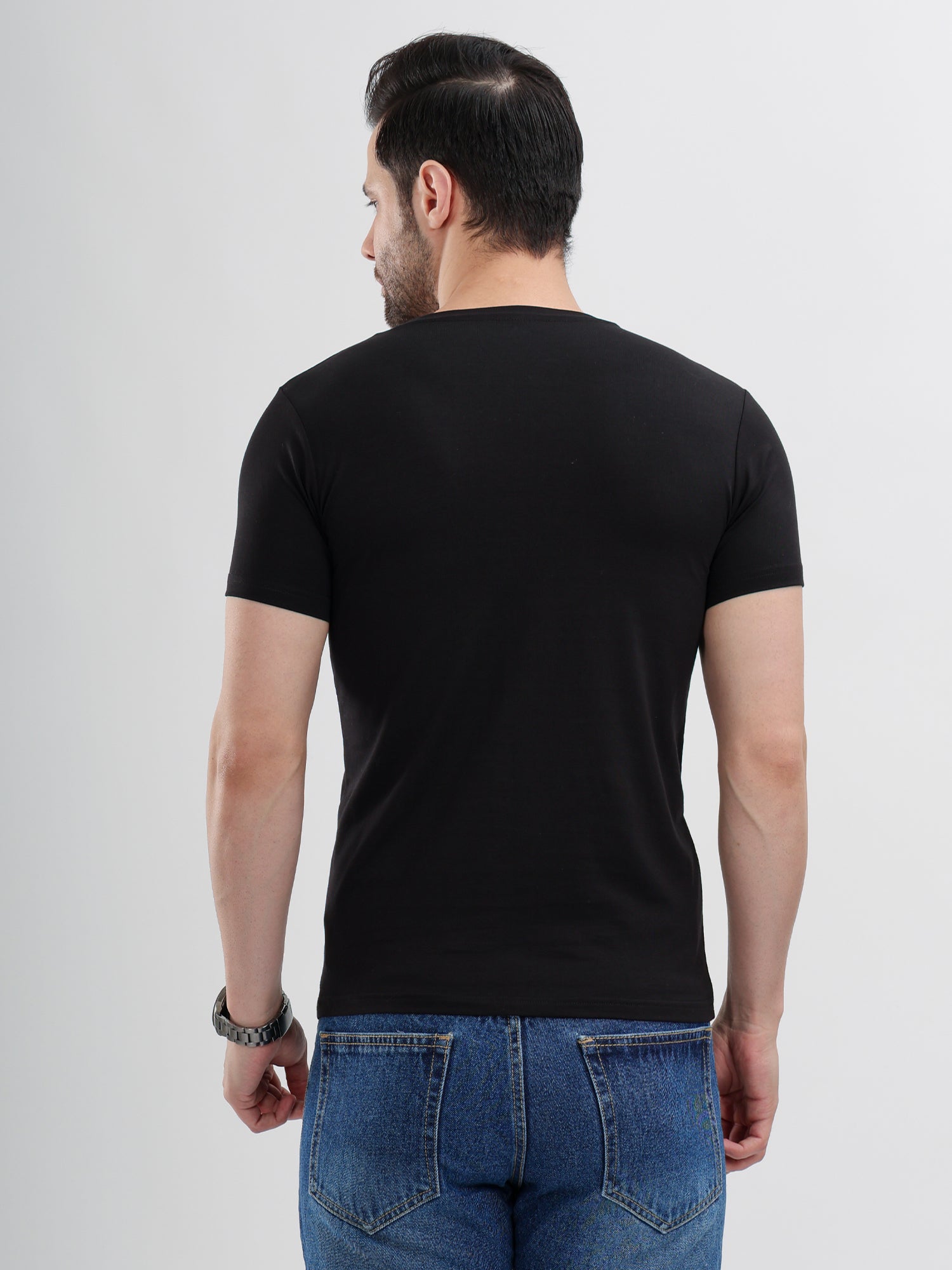 M Excess Black Essential Crew Neck T-Shirts