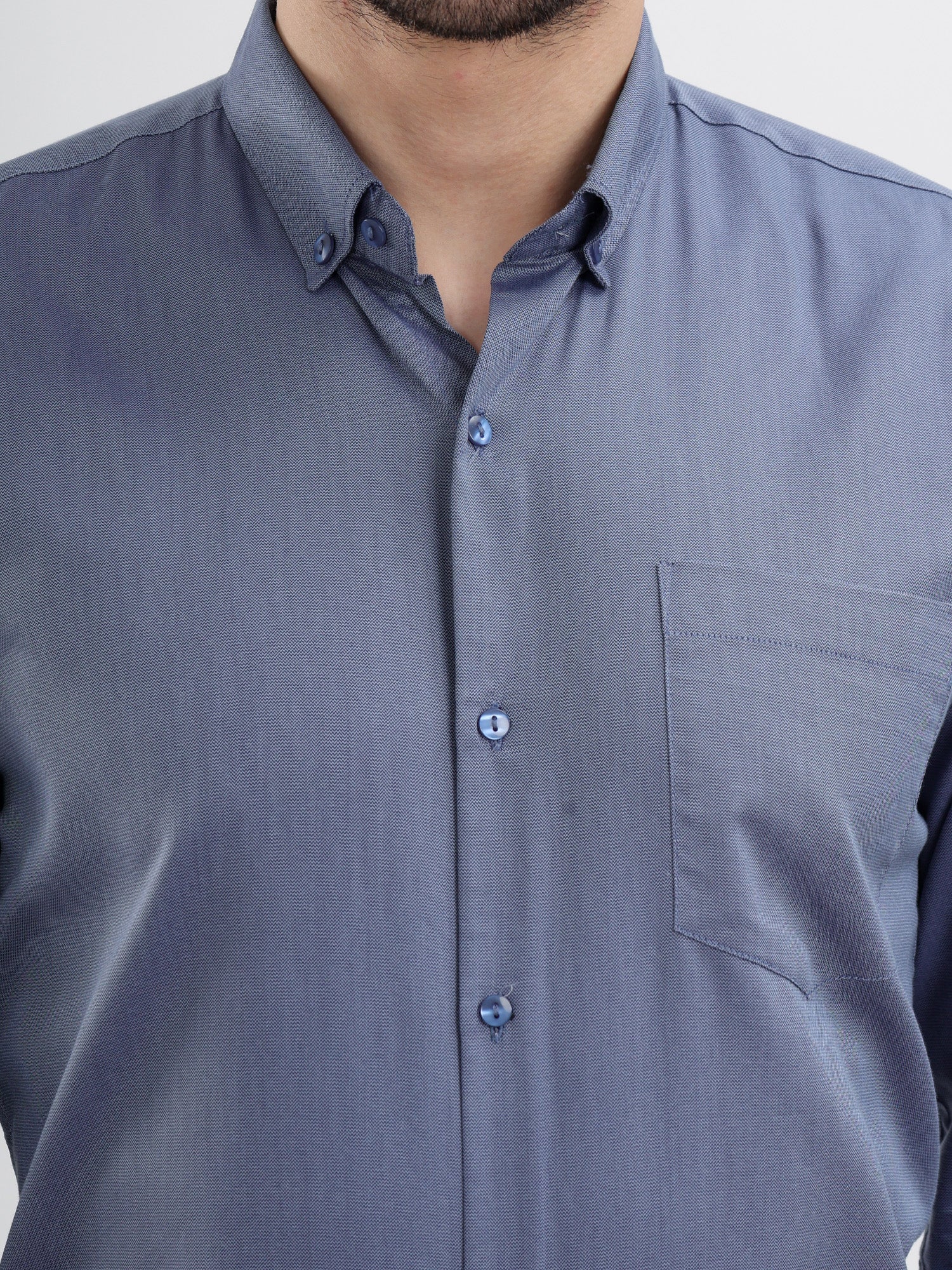 M Excess Solid Cobalt Blue Dress Shirt