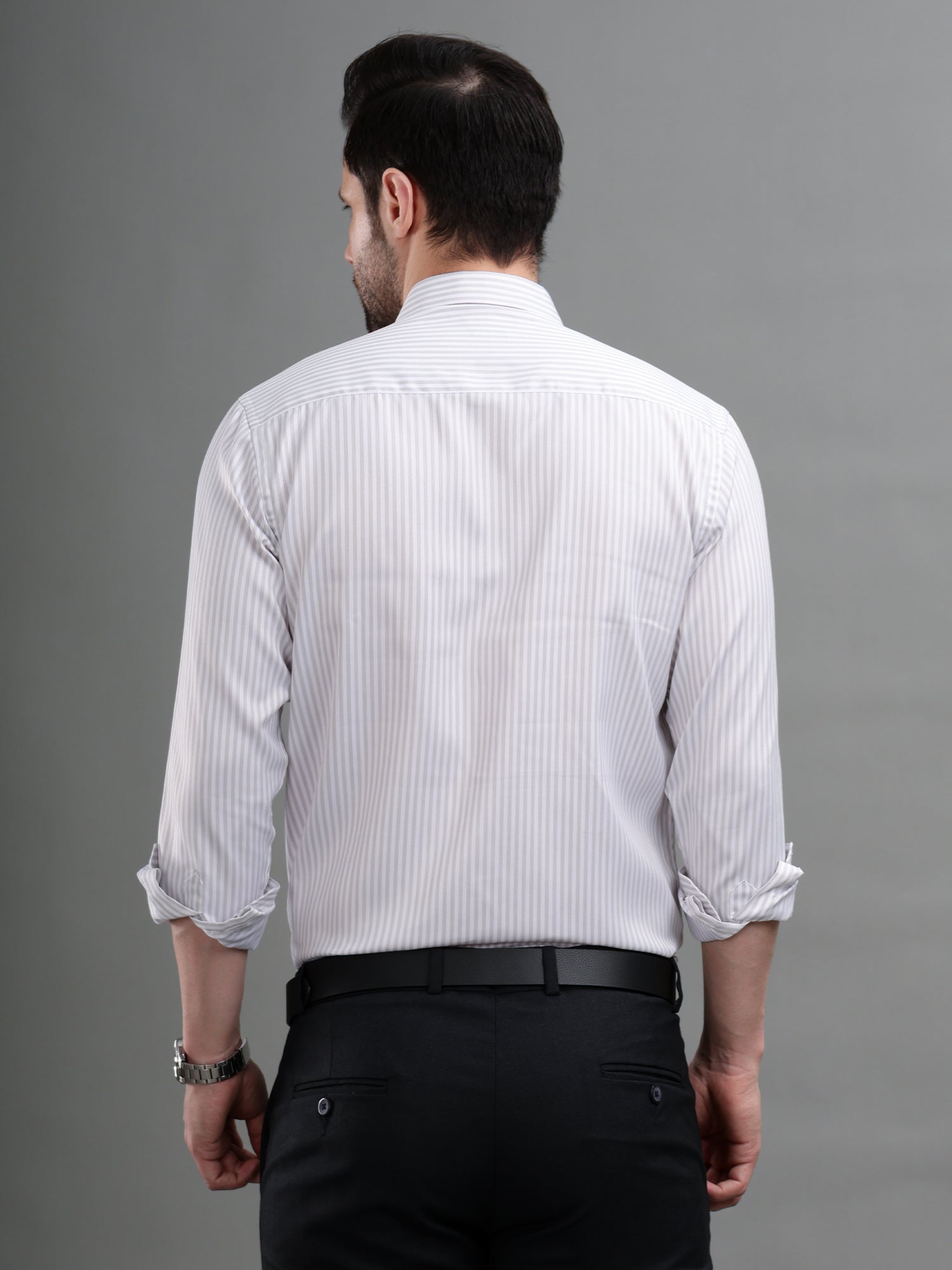 M Excess Stripes White Dress Shirt