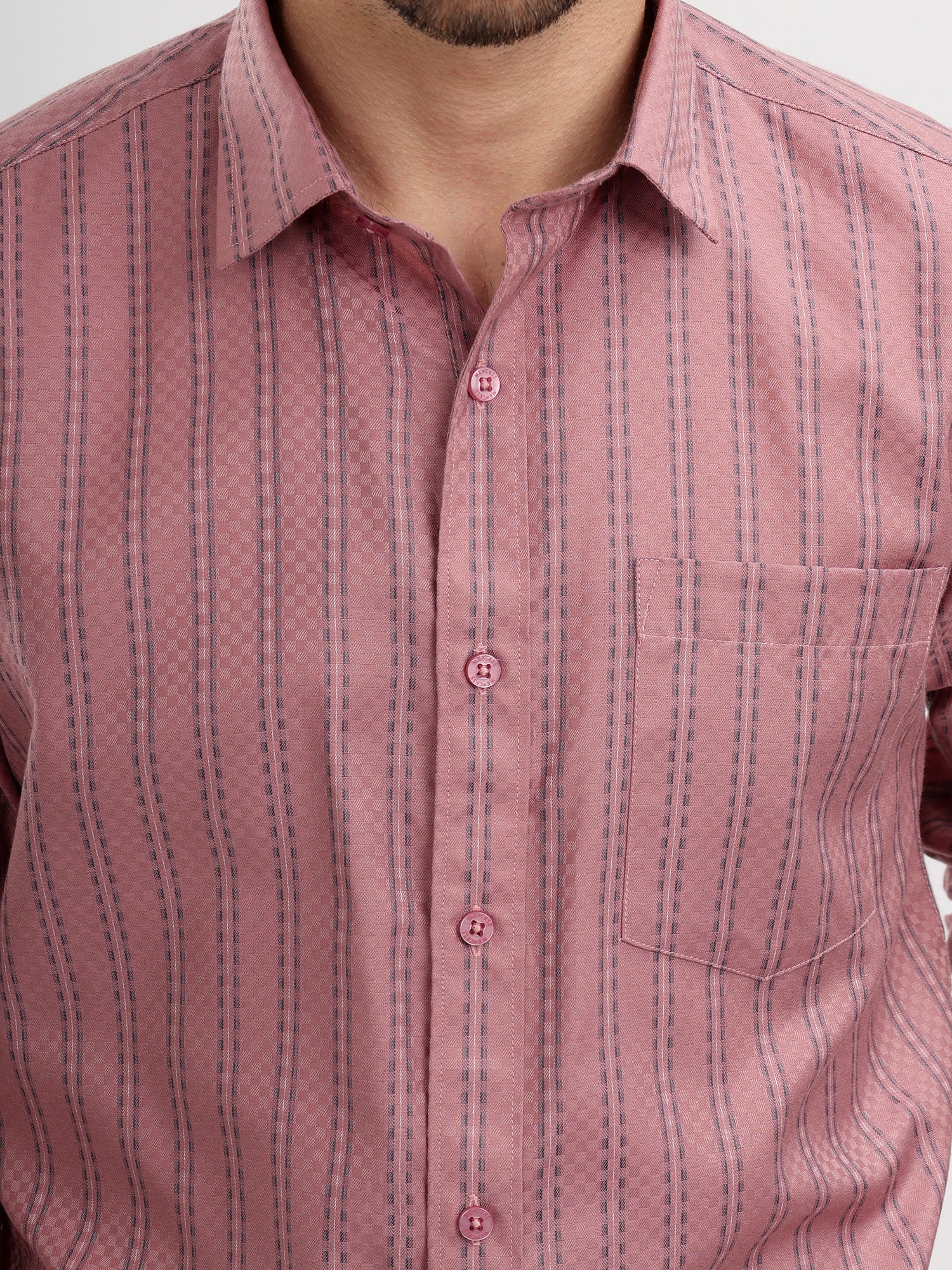 M Excess Stripes Pink Dress Shirt