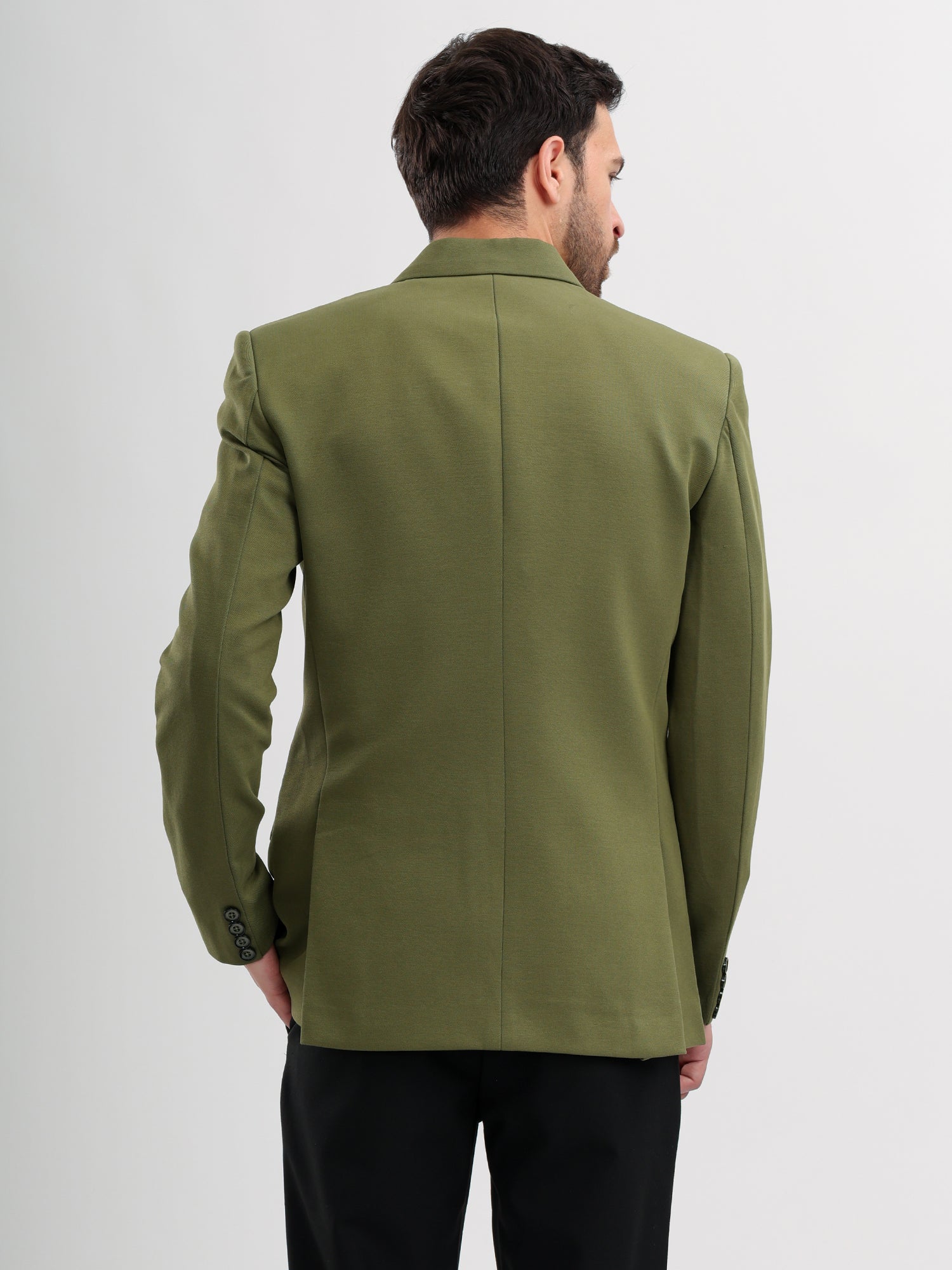 M Excess Olive Green Casual Blazer
