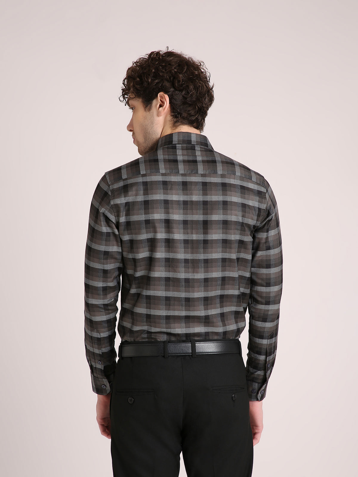 M Excess Checks Black/Grey Dress Shirt