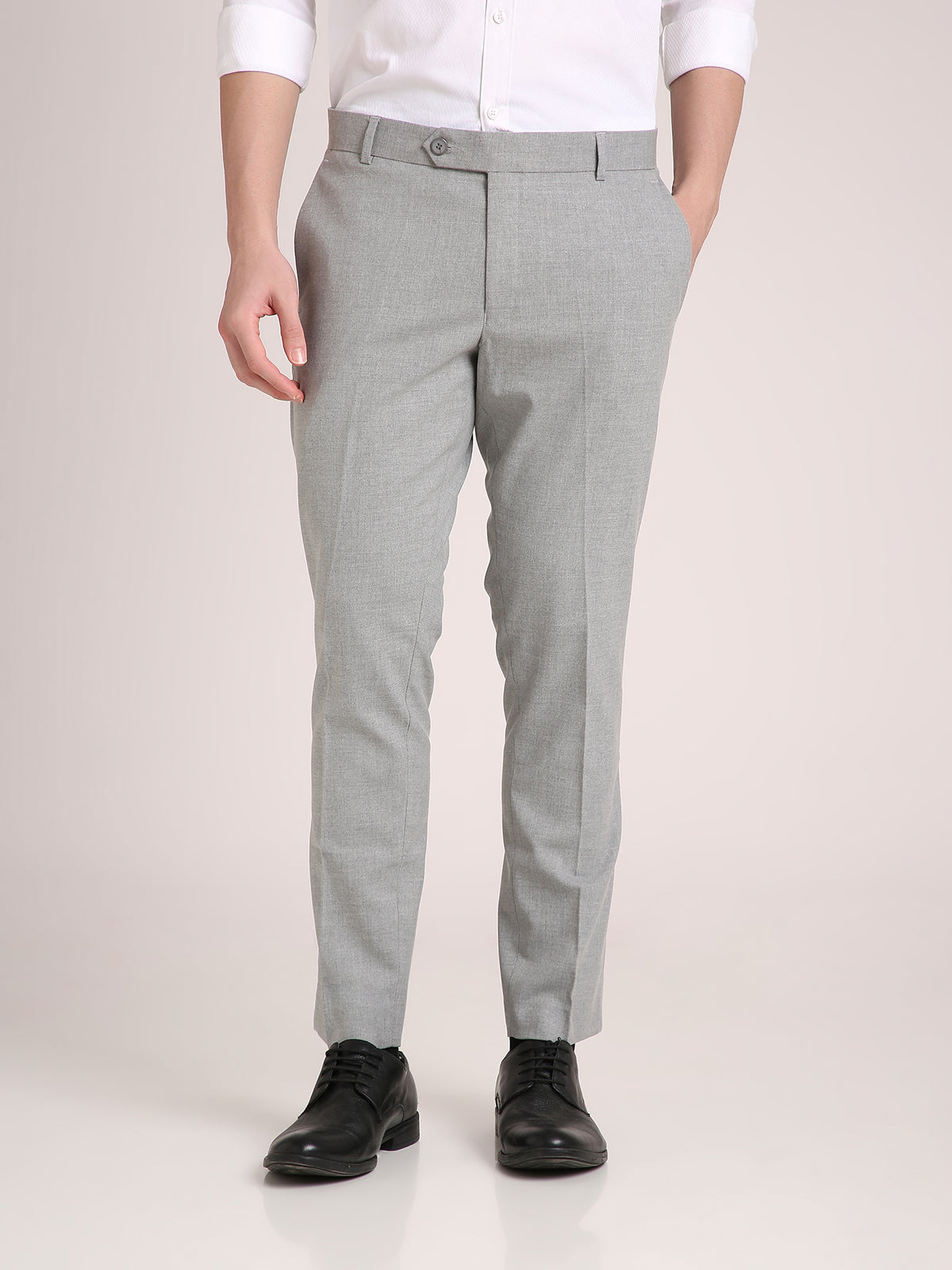 M Excess Melange Grey Everyday Formal Trousers