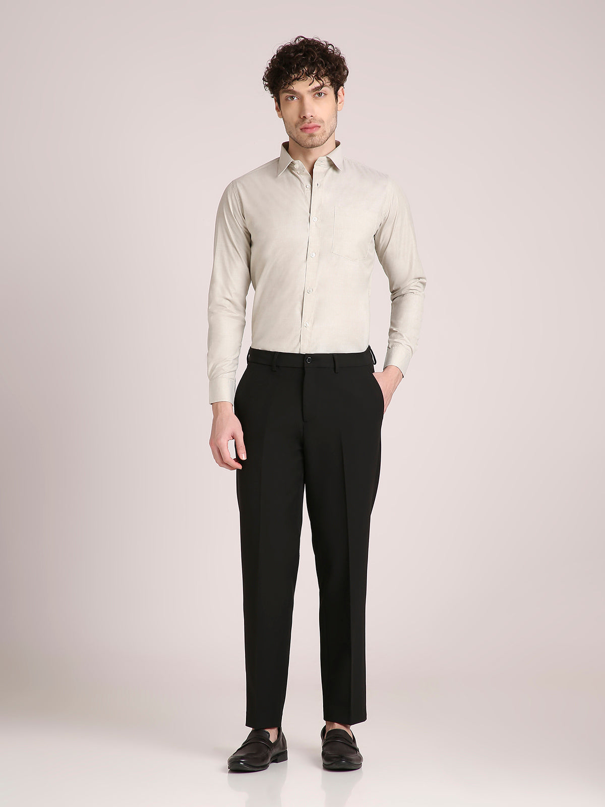 M Excess Solid Lime Green Dress Shirt