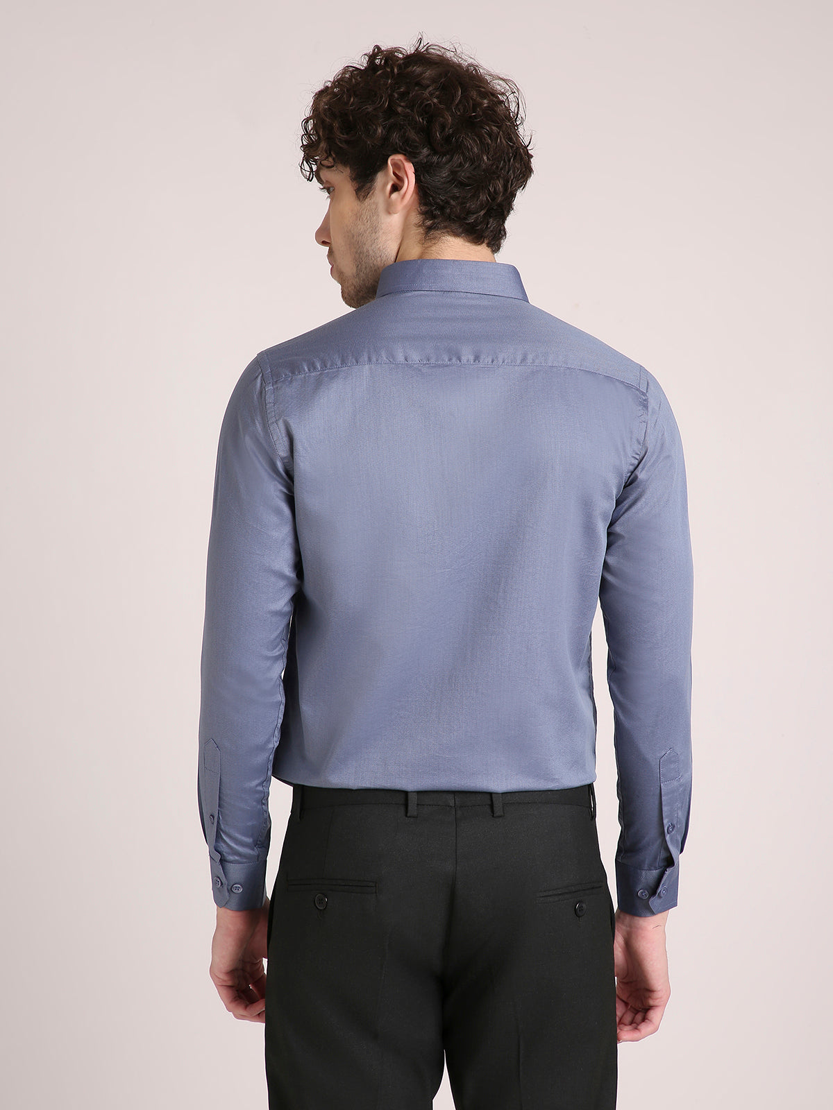 M Excess Solid Cobalt Blue Dress Shirt