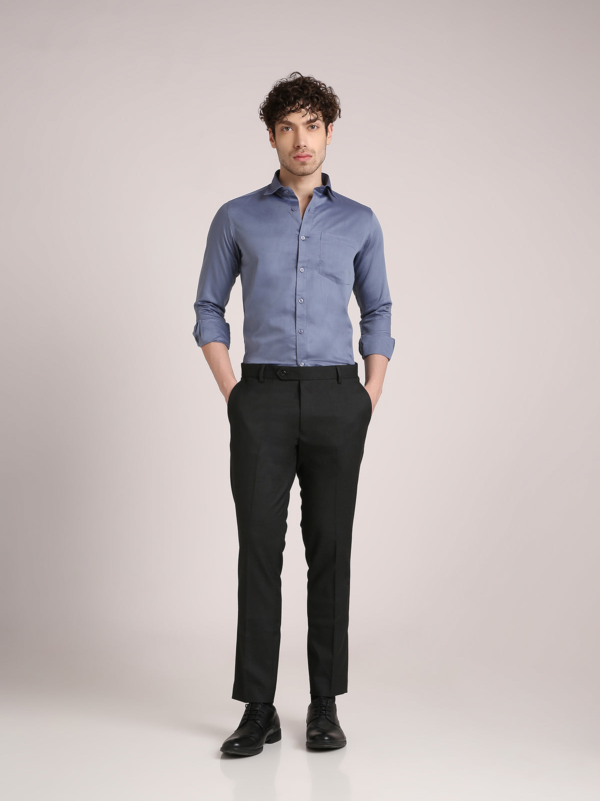 M Excess Melange Black Everyday Formal Trousers