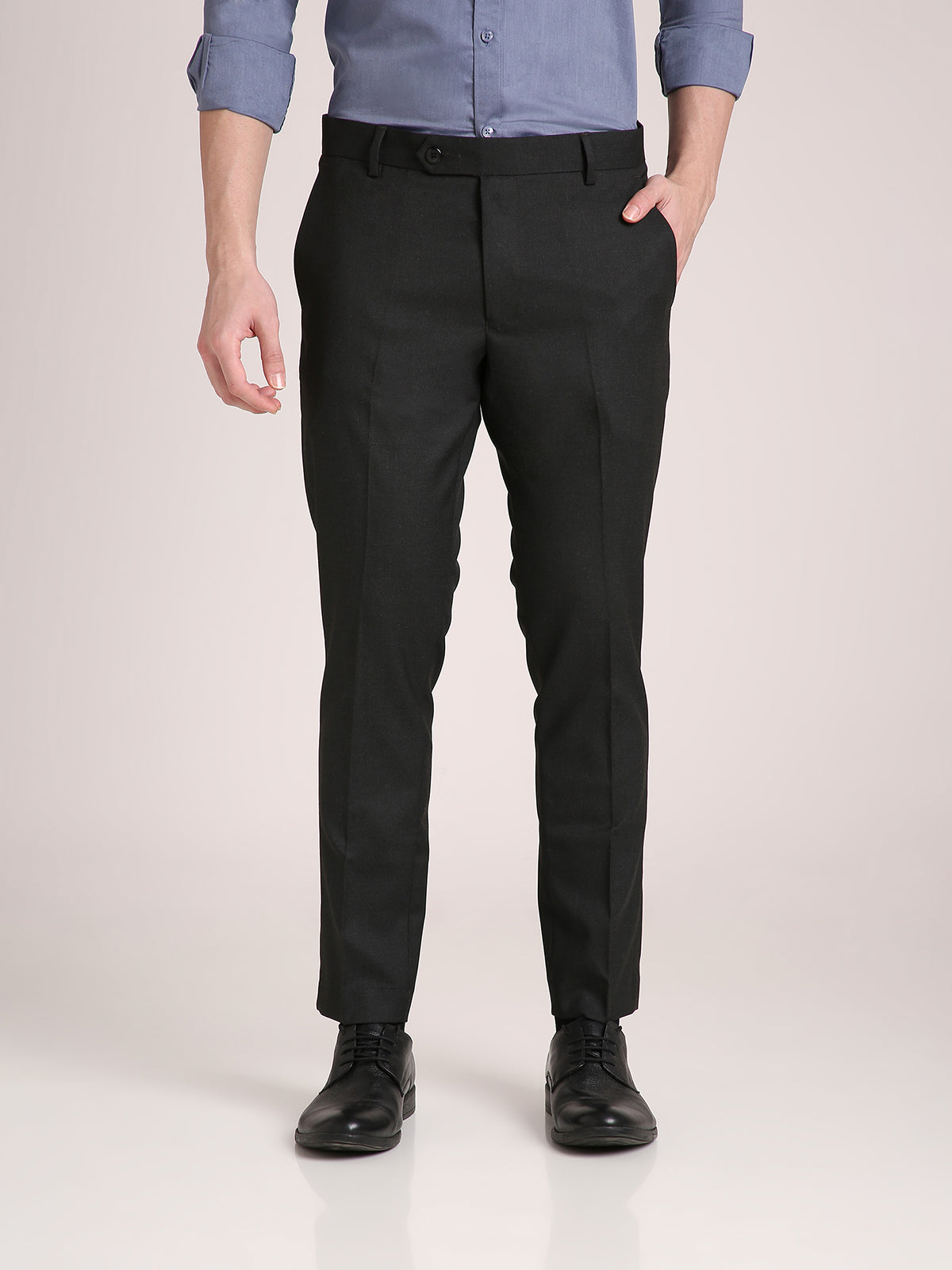 M Excess Melange Black Everyday Formal Trousers
