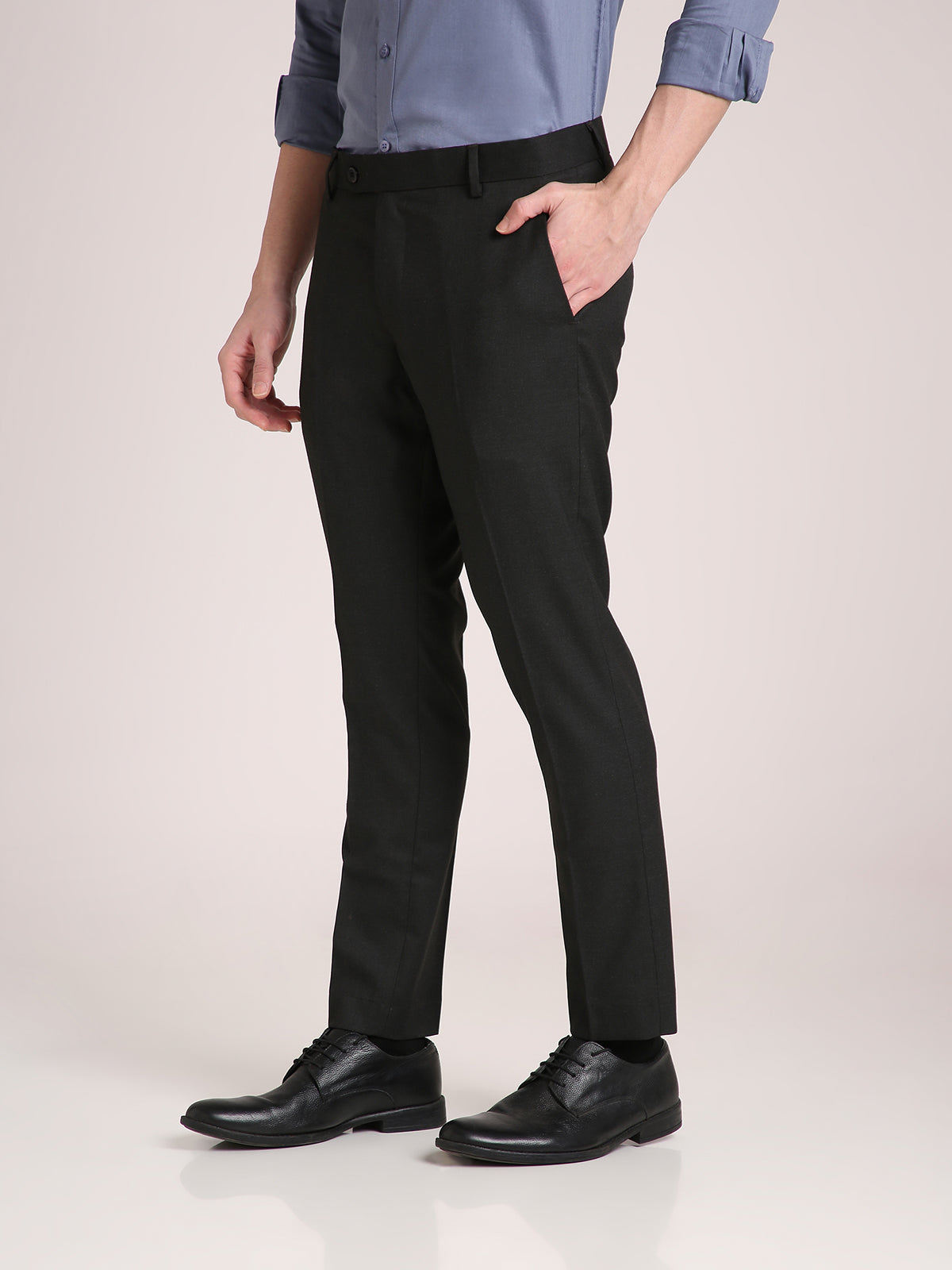 M Excess Melange Black Everyday Formal Trousers