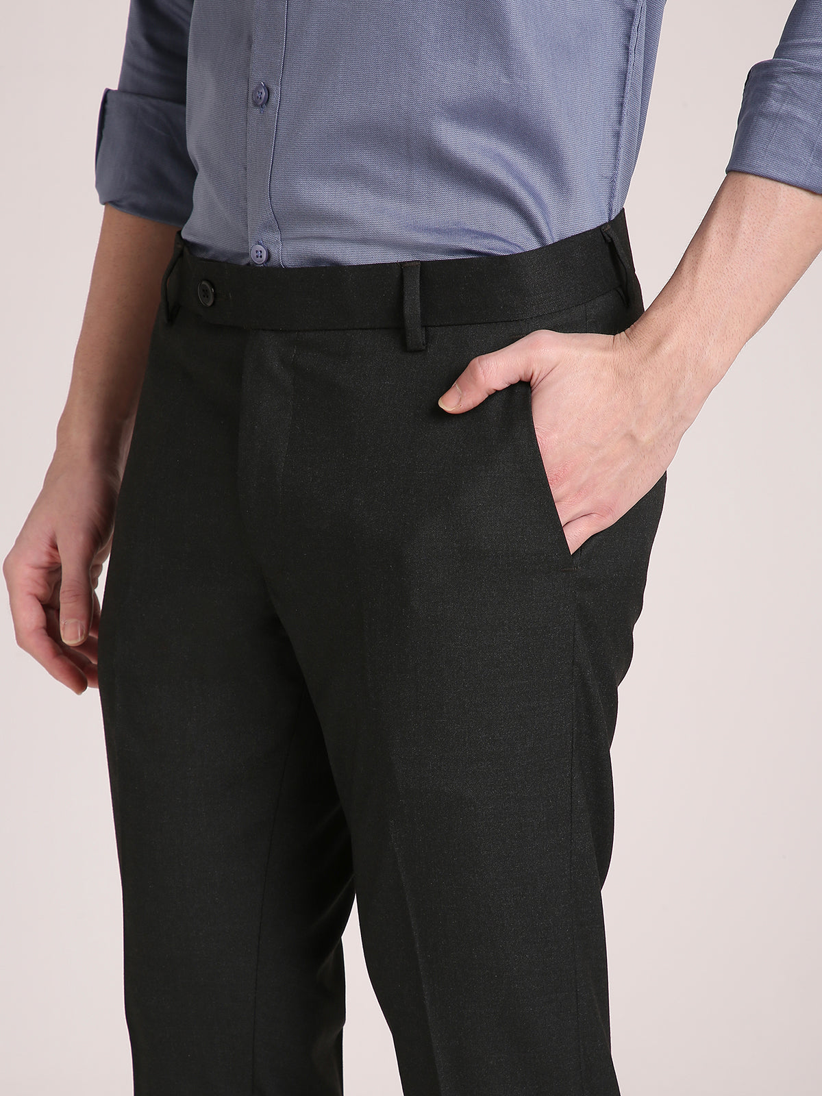 M Excess Melange Black Everyday Formal Trousers