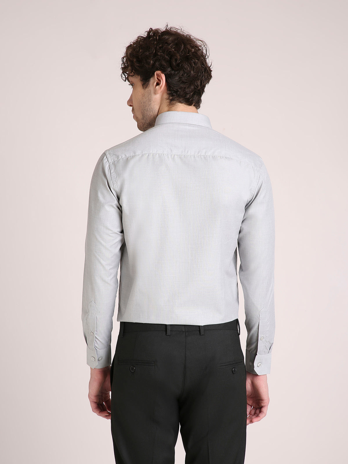 M Excess Solid Grey Dress Shirt