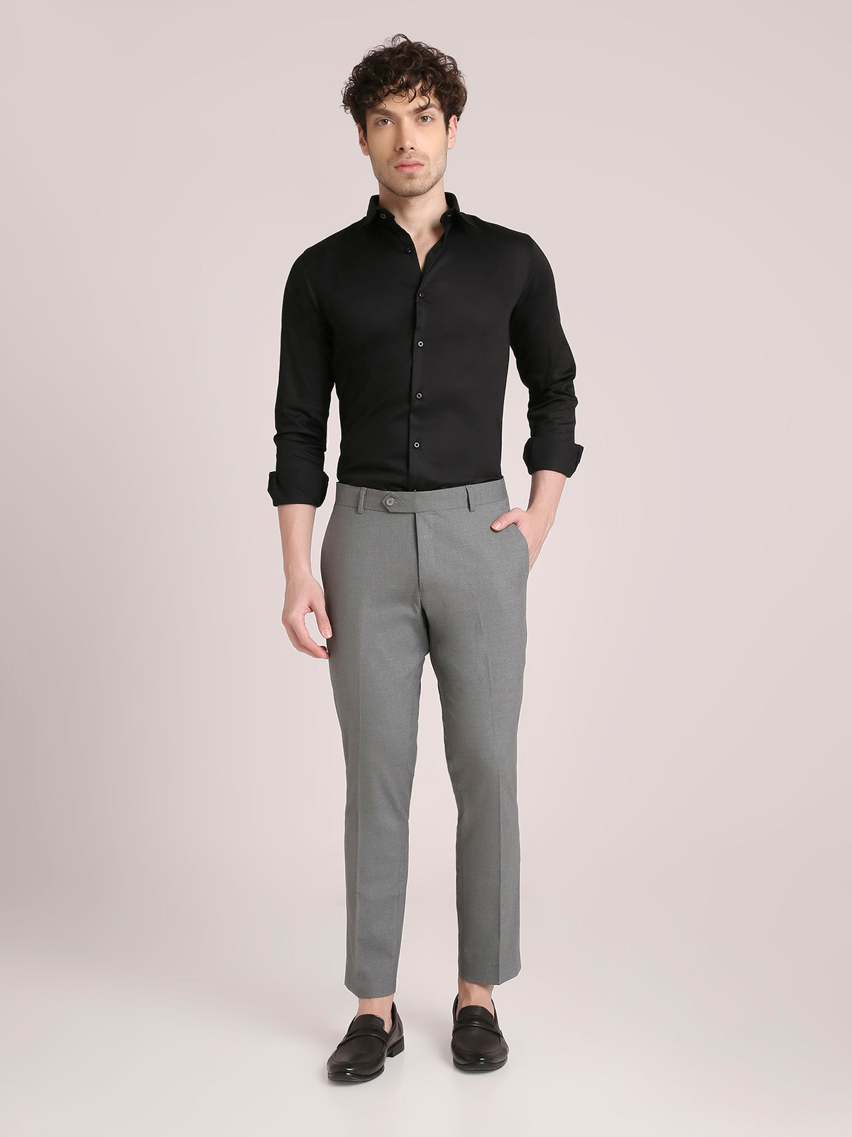 M Excess Grey Everyday Formal Trousers