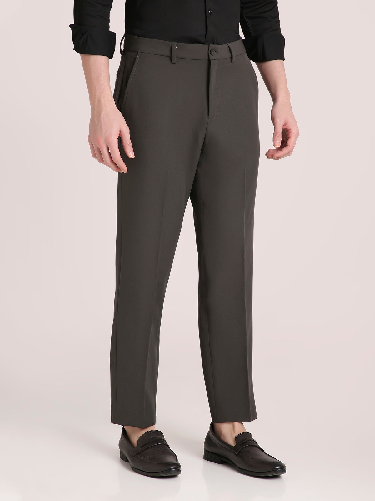 M Excess Dark Olive Straight Fit Trousers