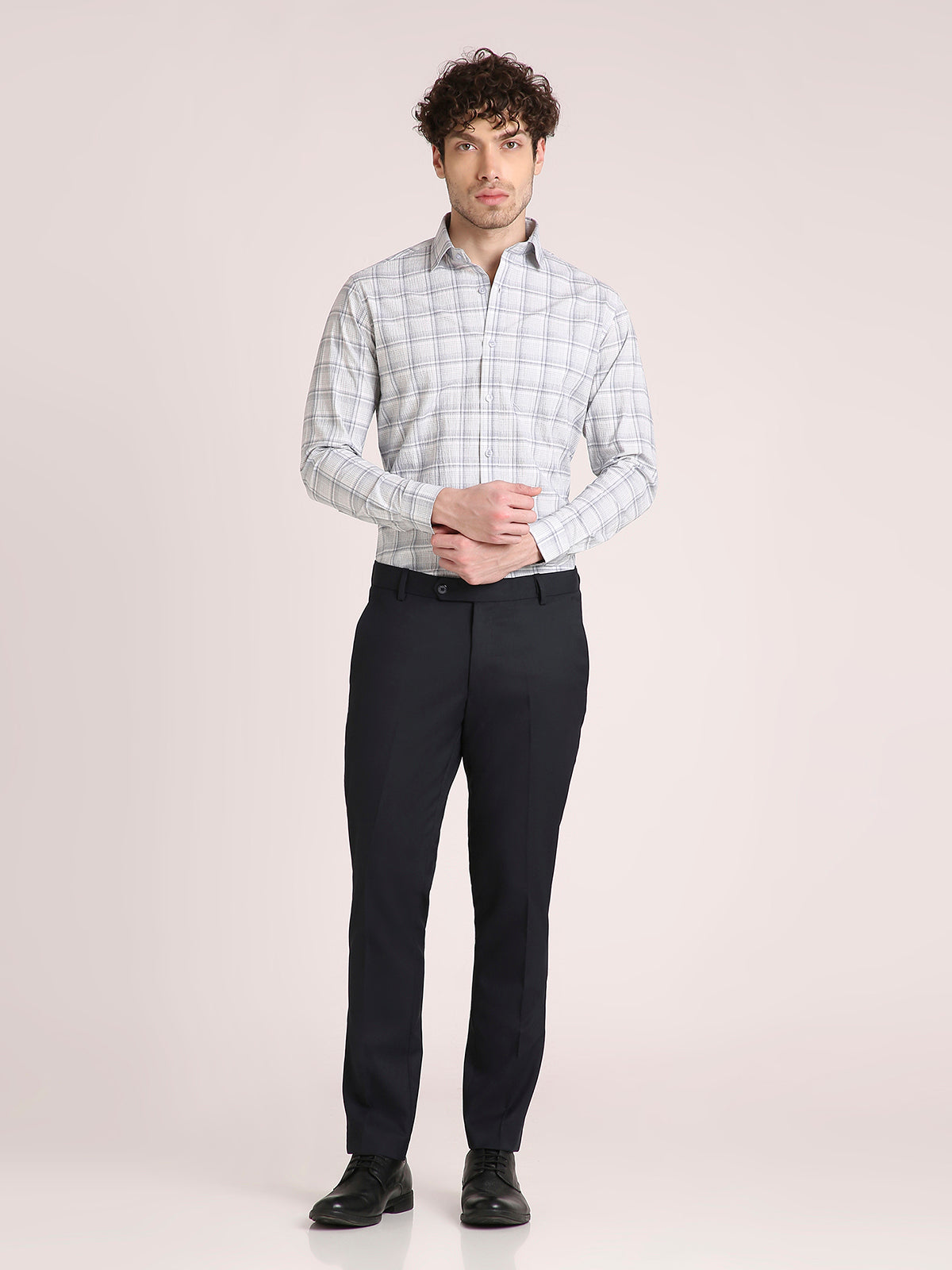 M Excess Checks Ash Dress Shirt