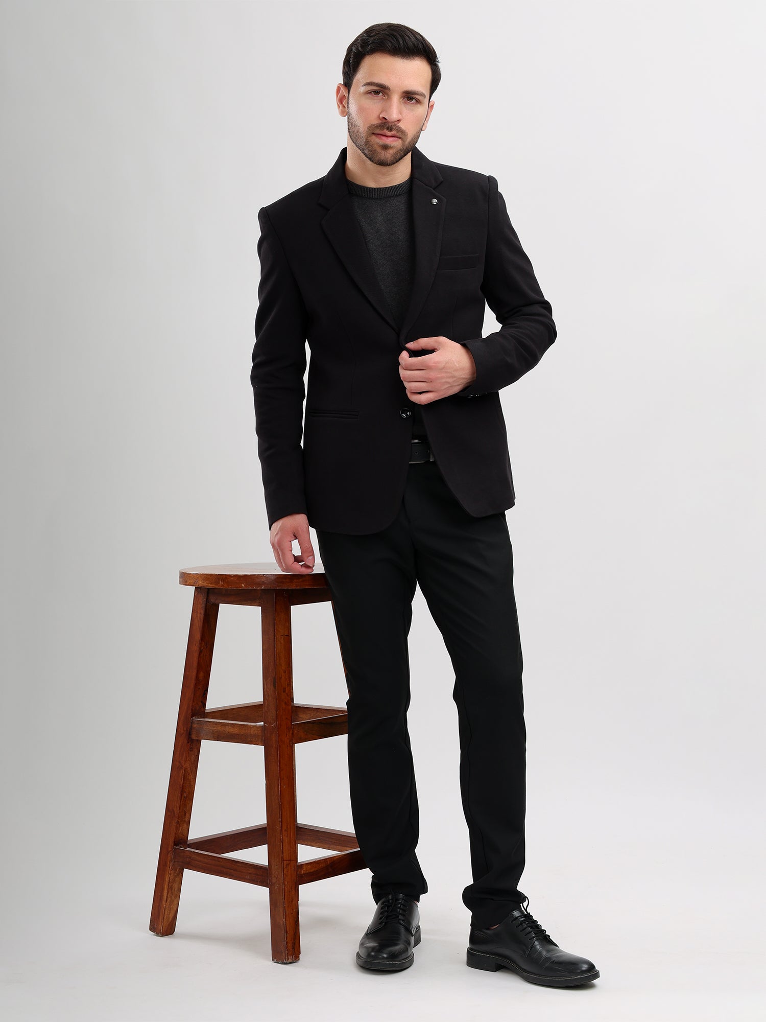 M Excess Black Casual Blazer