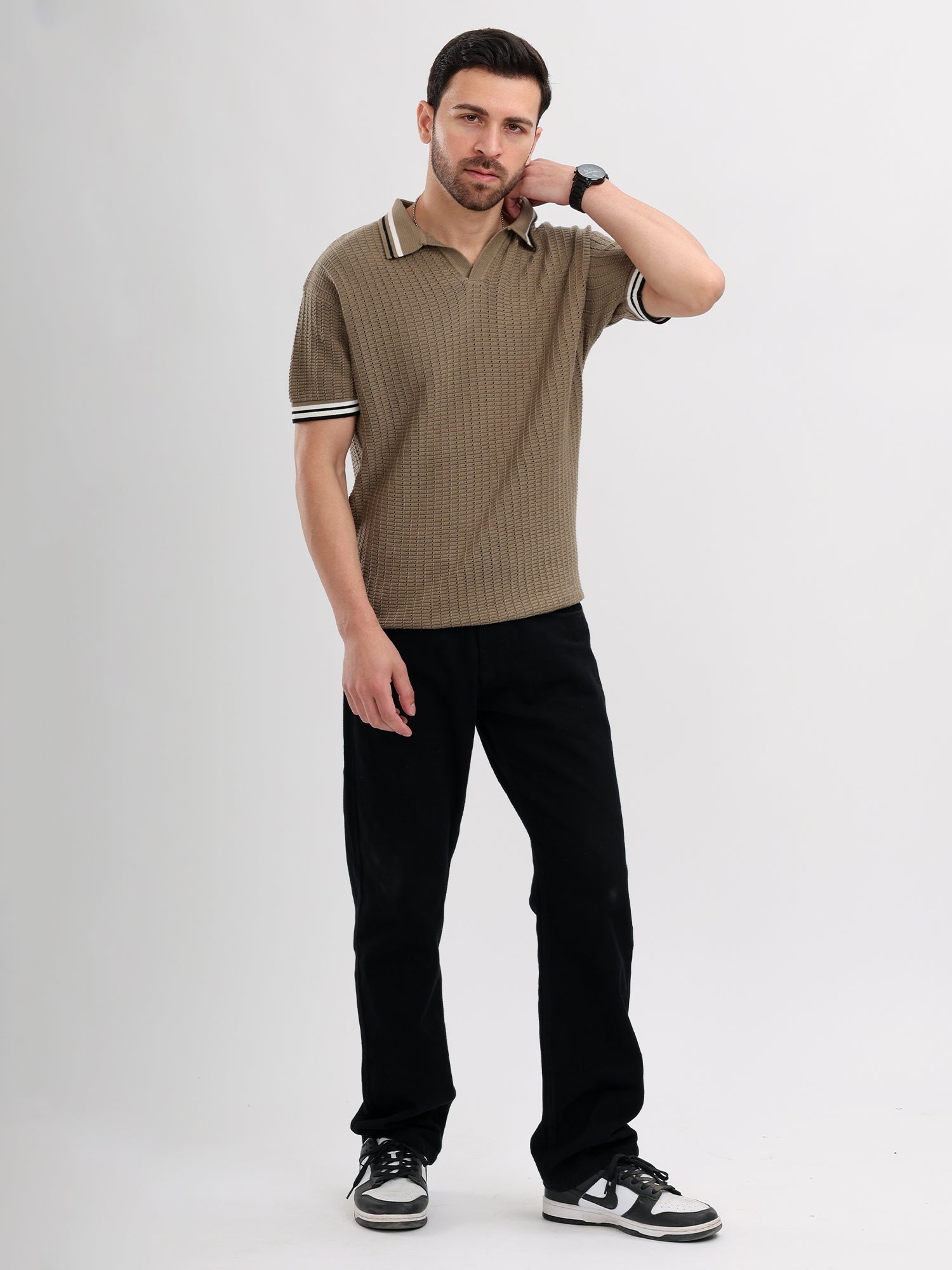 M Excess Olive Green Knit Polo