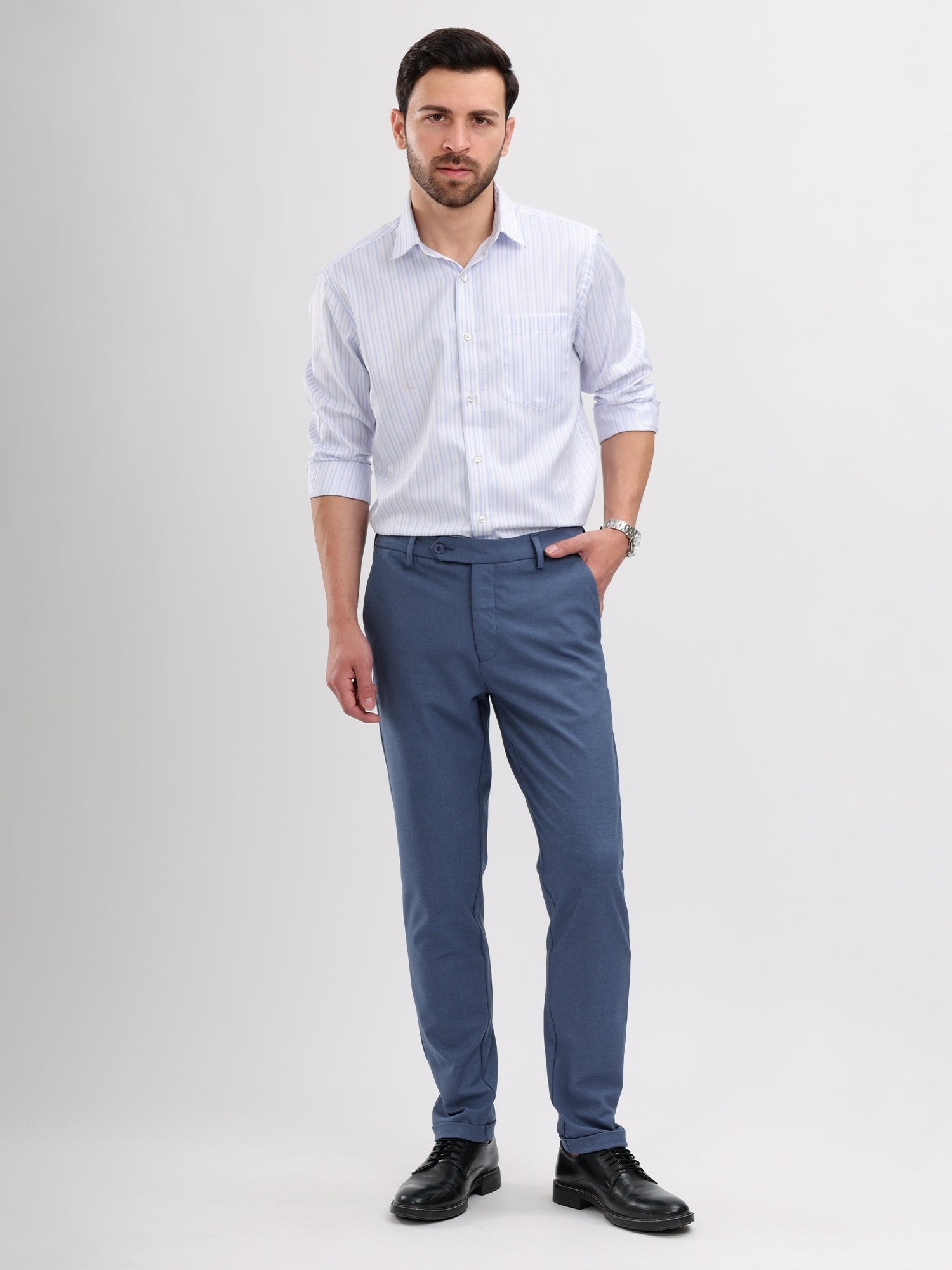 M Excess Blue Tailored Trousers