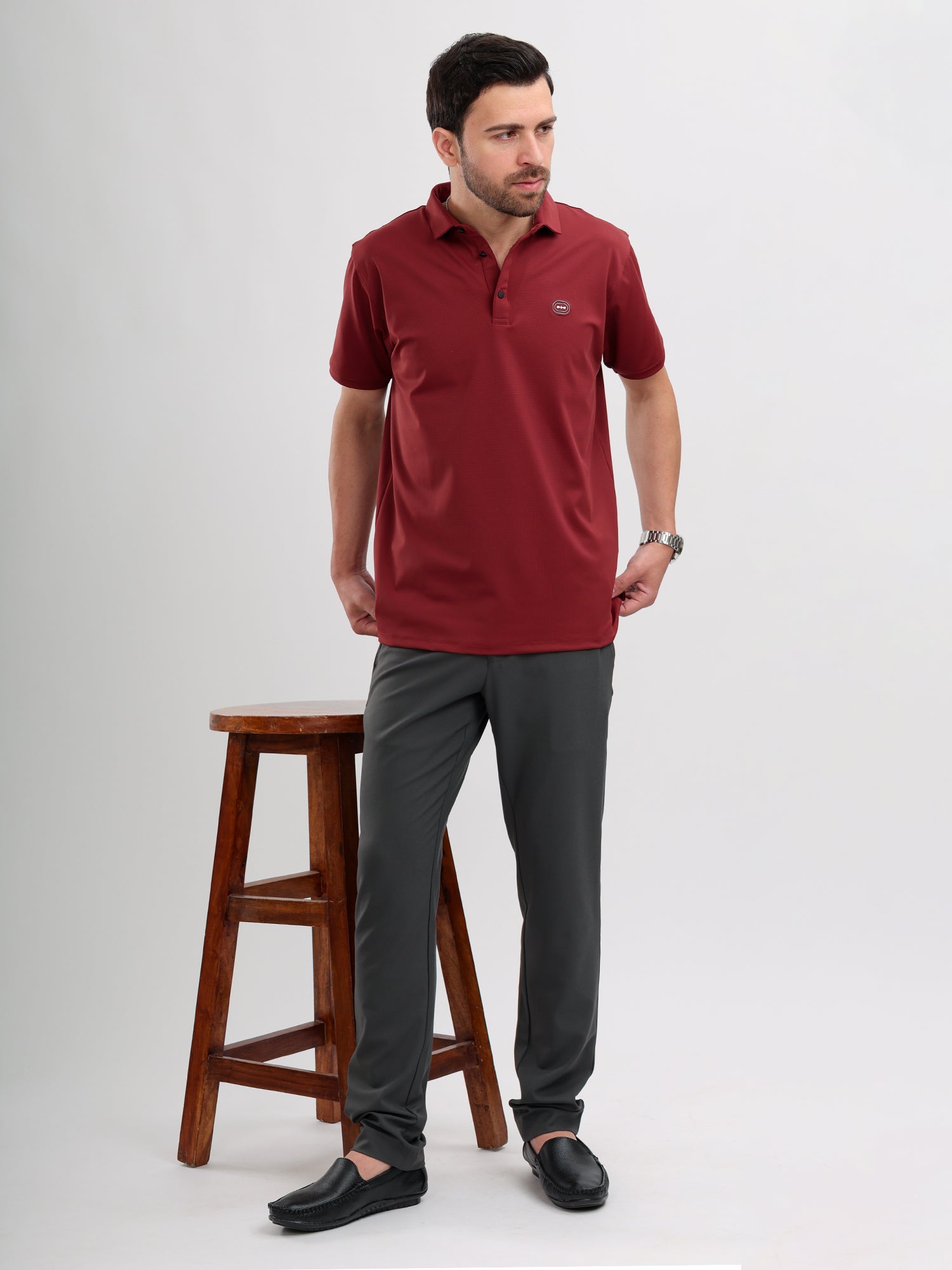 M Excess Dark Red Classic Polo