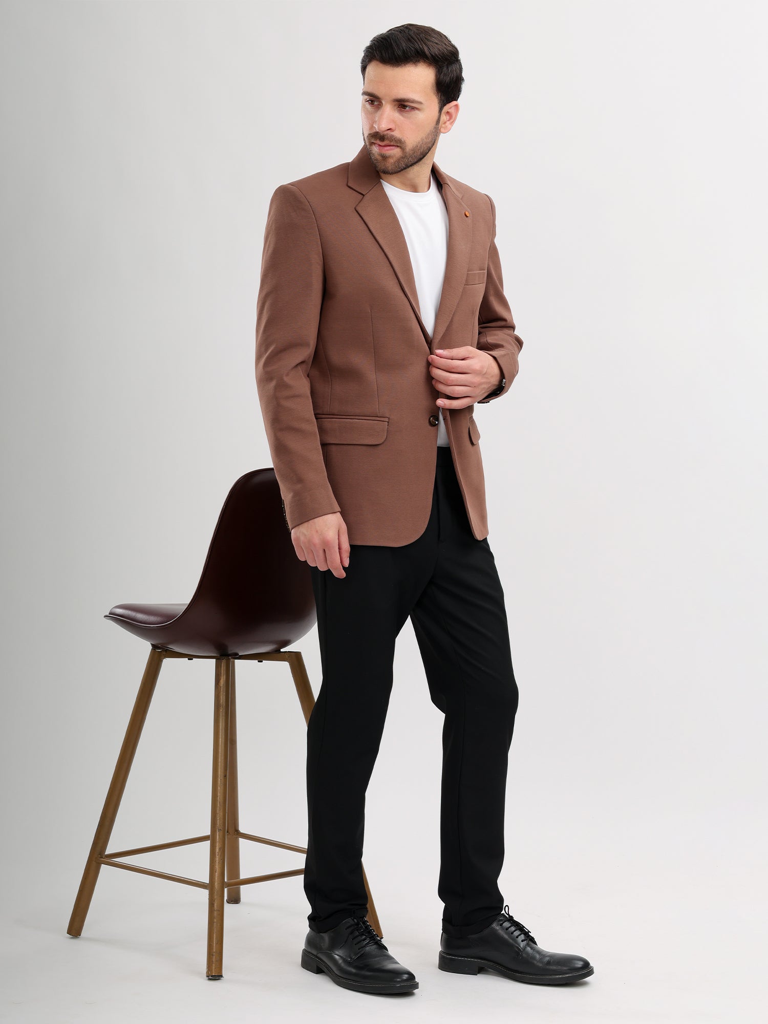 M Excess Brown Casual Blazer