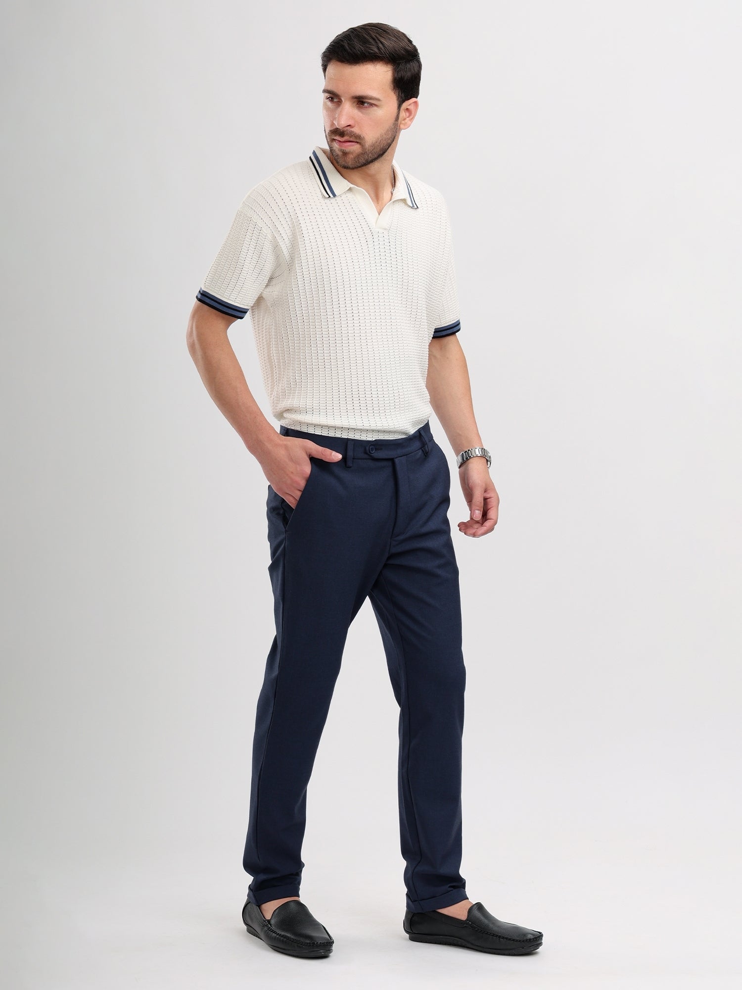 M Excess Steel Blue Tailored Trousers