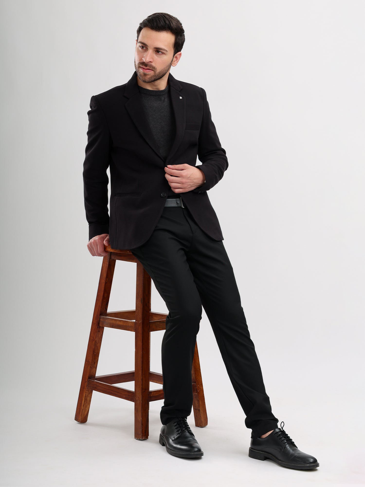 M Excess Black Casual Blazer