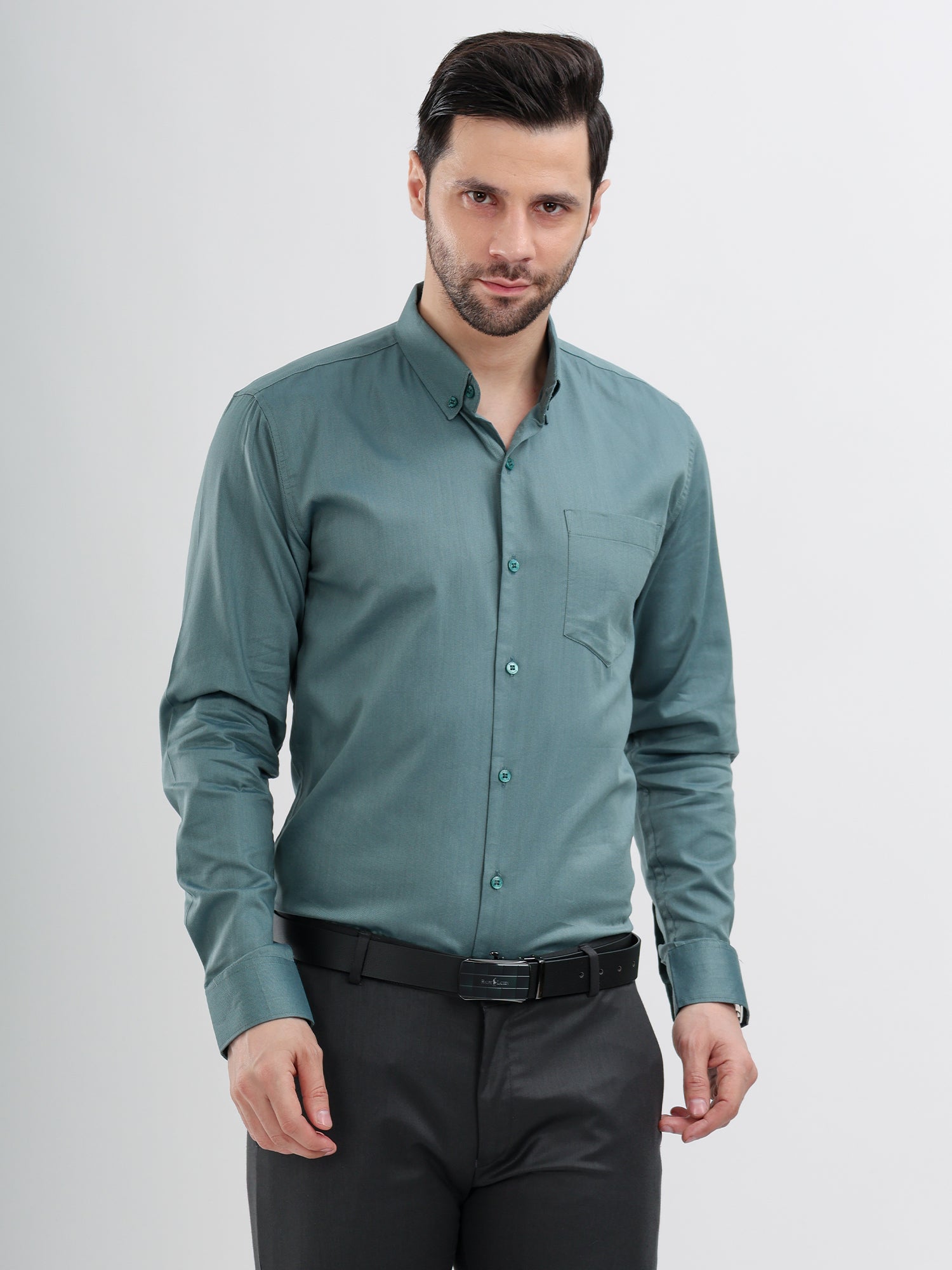 M Excess Solid Sea Foam Dress Shirt